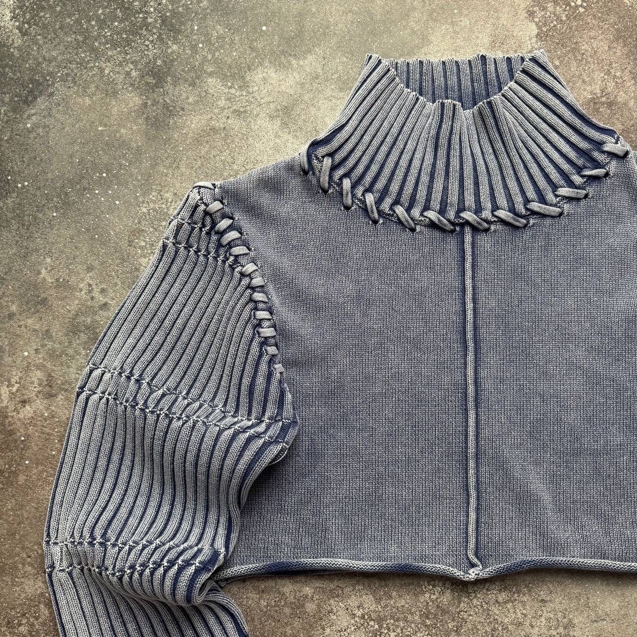 Hysteric Glamour × Japanese Brand × Vintage Japanese Style Washed/Faded Cropped Ribbed Sweater Size L / US 10 / IT 46 - 2 Thumbnail