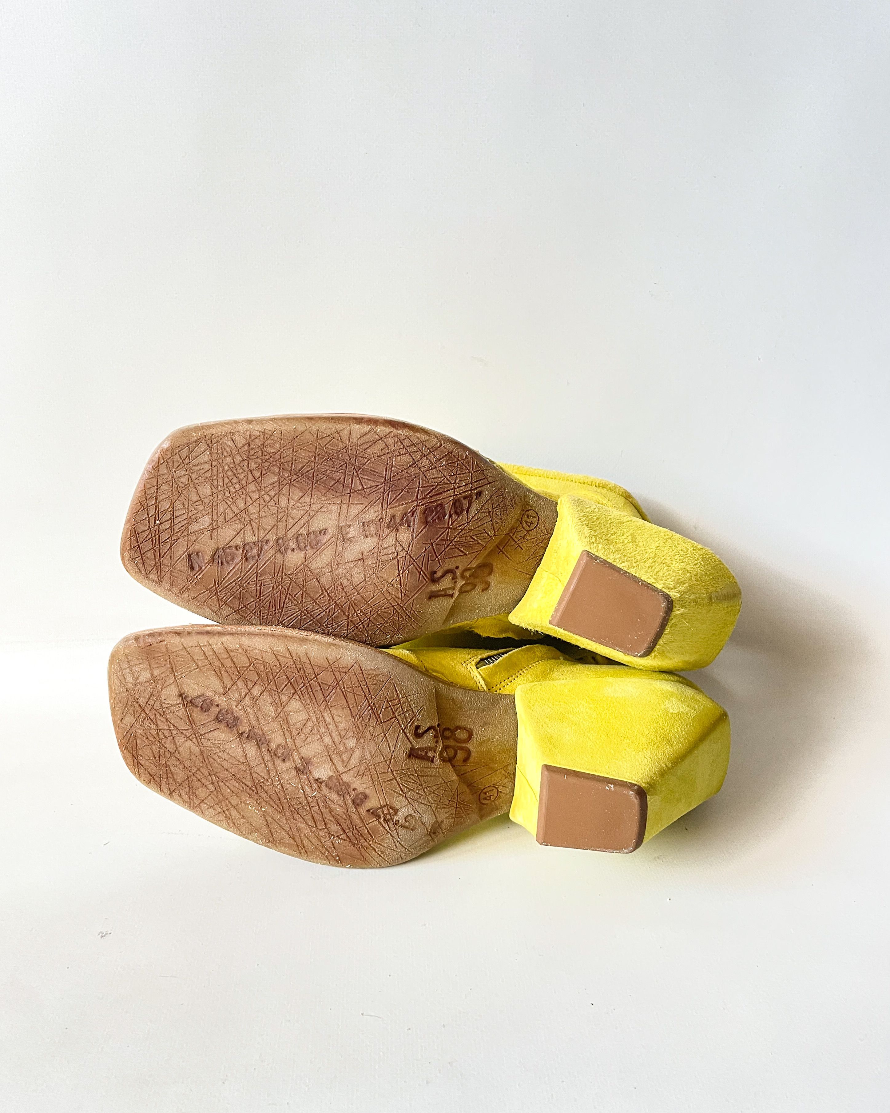 A.S.98 A.S.98 Yellow Suede Leather Sandals Size US 10 / IT 40 - 12 Thumbnail