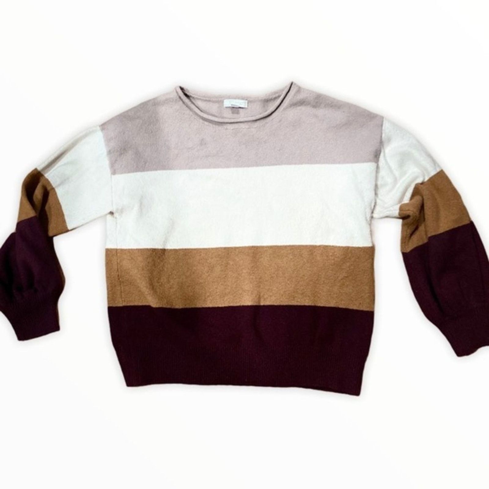 14th & Union 14th & UNION Women's Knitted Striped Chenille Sweater Sz S Size S / US 4 / IT 40 - 2 Thumbnail