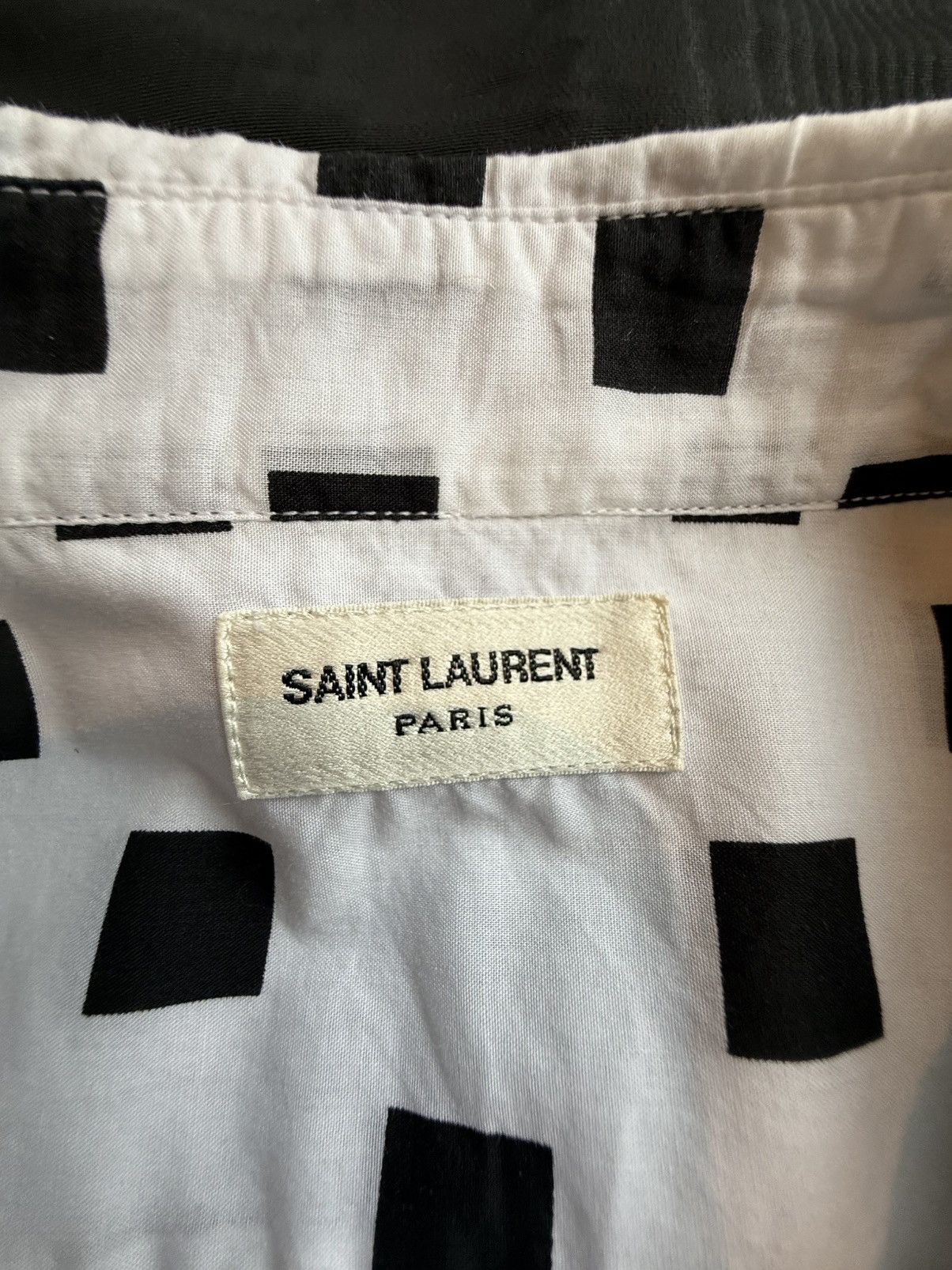Saint Laurent Paris SS13 Saint Laurent square polka dot white shirt Hedi Slimane Size US M / EU 48-50 / 2 - 21 Thumbnail