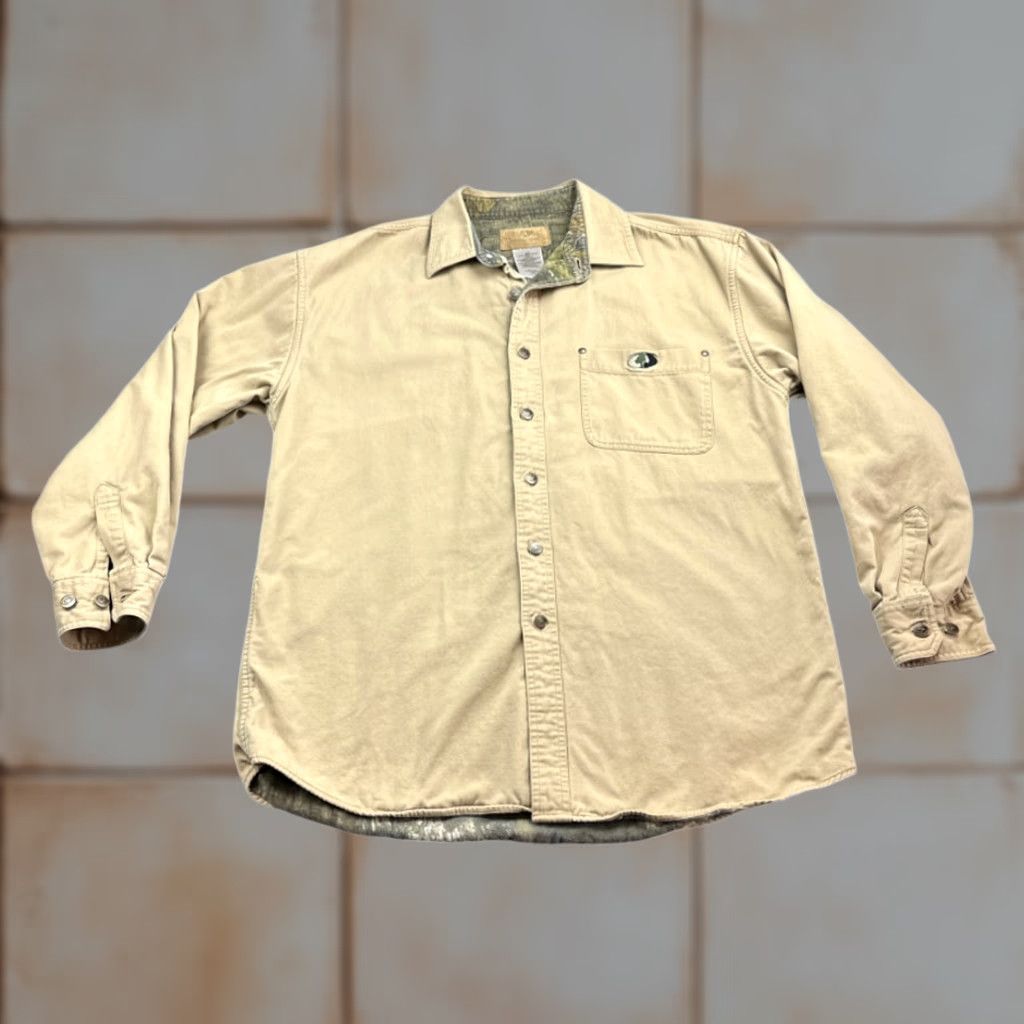 Vintage Mossy Oak Shirt Adult LARGE Brown Camouflage Lined Heavyweight Shacket Campfire Mossy Oak Brown Camouflage Shirt Mens Size US L / EU 52-54 / 3 - 1 Thumbnail
