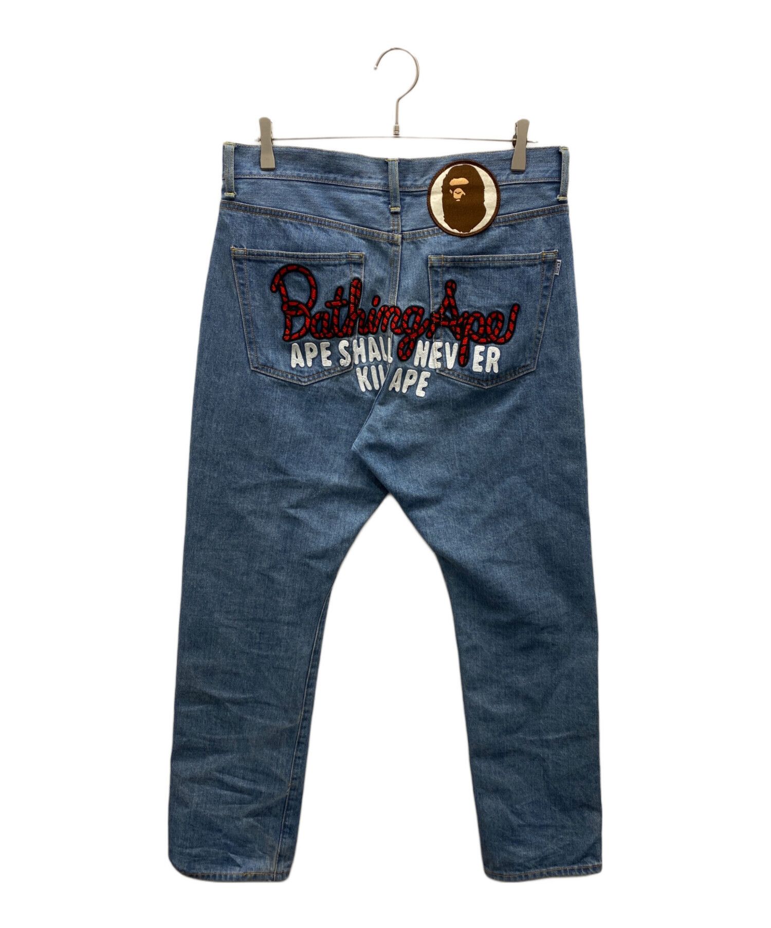 Bape A BATHING APE CHAMPION REGULAR FIT DENIM PANTS Size L | Grailed