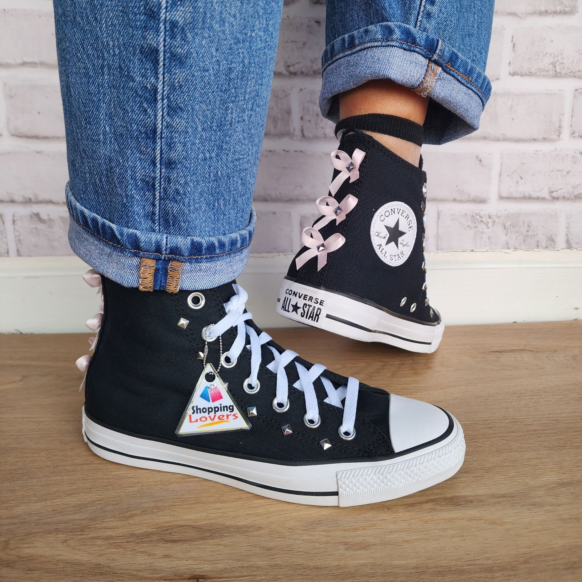 Converse ⭐Converse Chuck Taylor Bows & Studs 12 Womens Shoes Sneakers Size US 12 / IT 42 - 1 Thumbnail