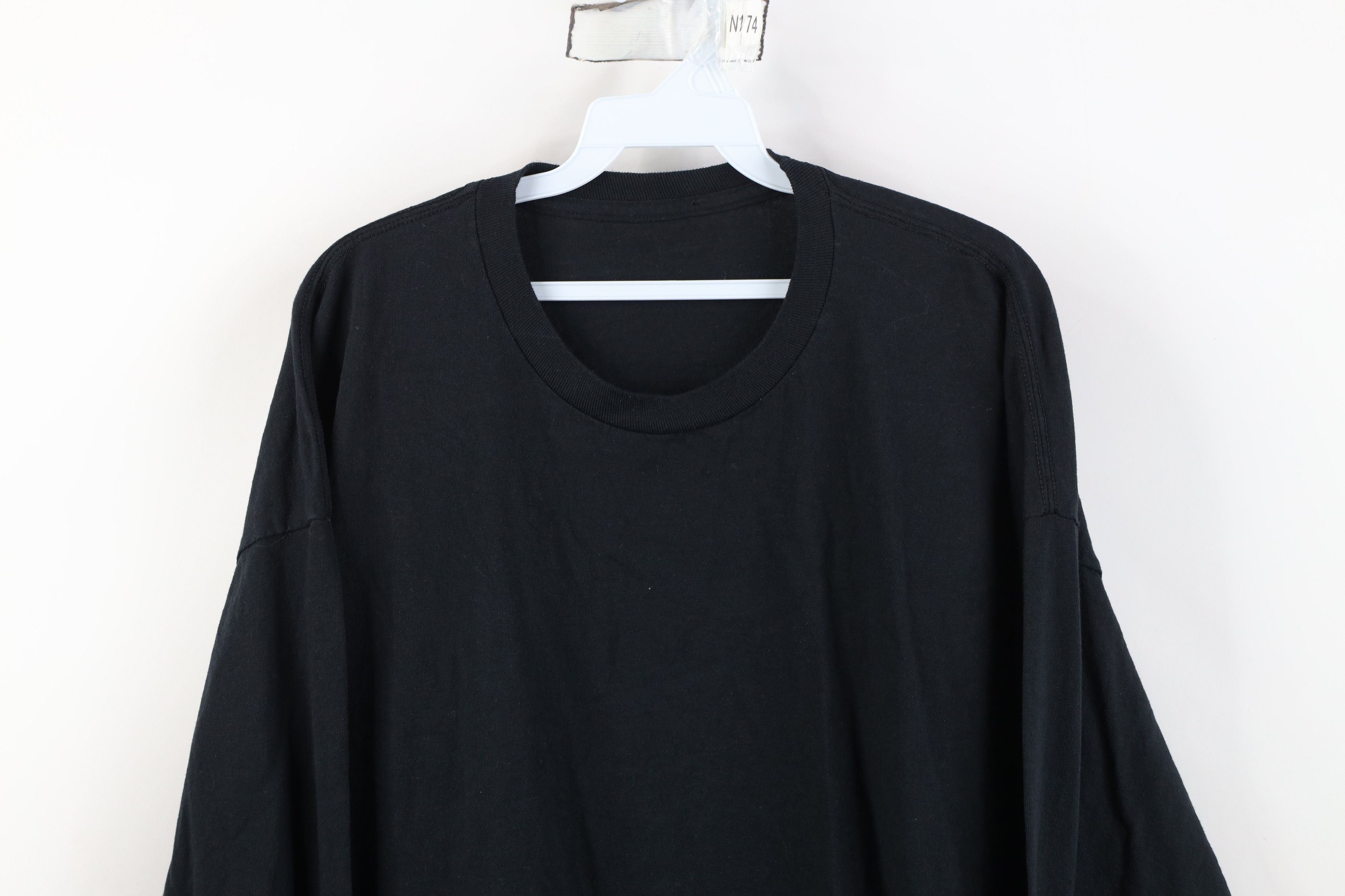 Vintage Vintage 90s Y2K Streetwear Long Sleeve T-Shirt Black Cotton Size US XXL / EU 58 / 5 - 2 Thumbnail