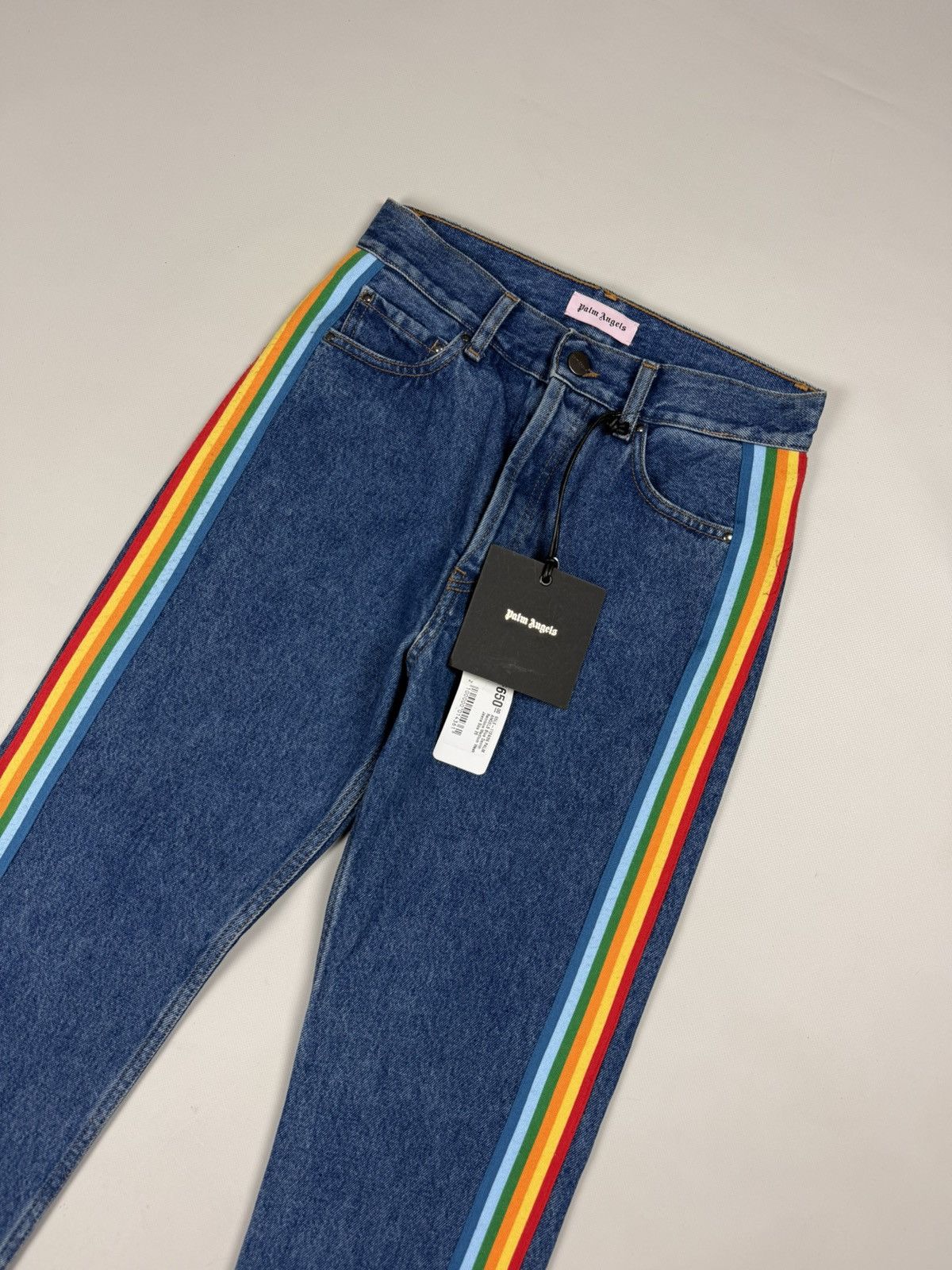 Palm Angels BNWT! Palm Angels Ladies Denim Rainbow Medium Wash Jeans Size 26" / US 2 / IT 38 - 2 Thumbnail