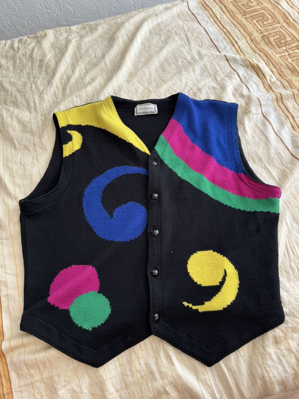Versace GIANNI VERSACE black wool sweater vest IT 52 from F/W 89/90 Size US L / EU 52-54 / 3 - 1 Thumbnail