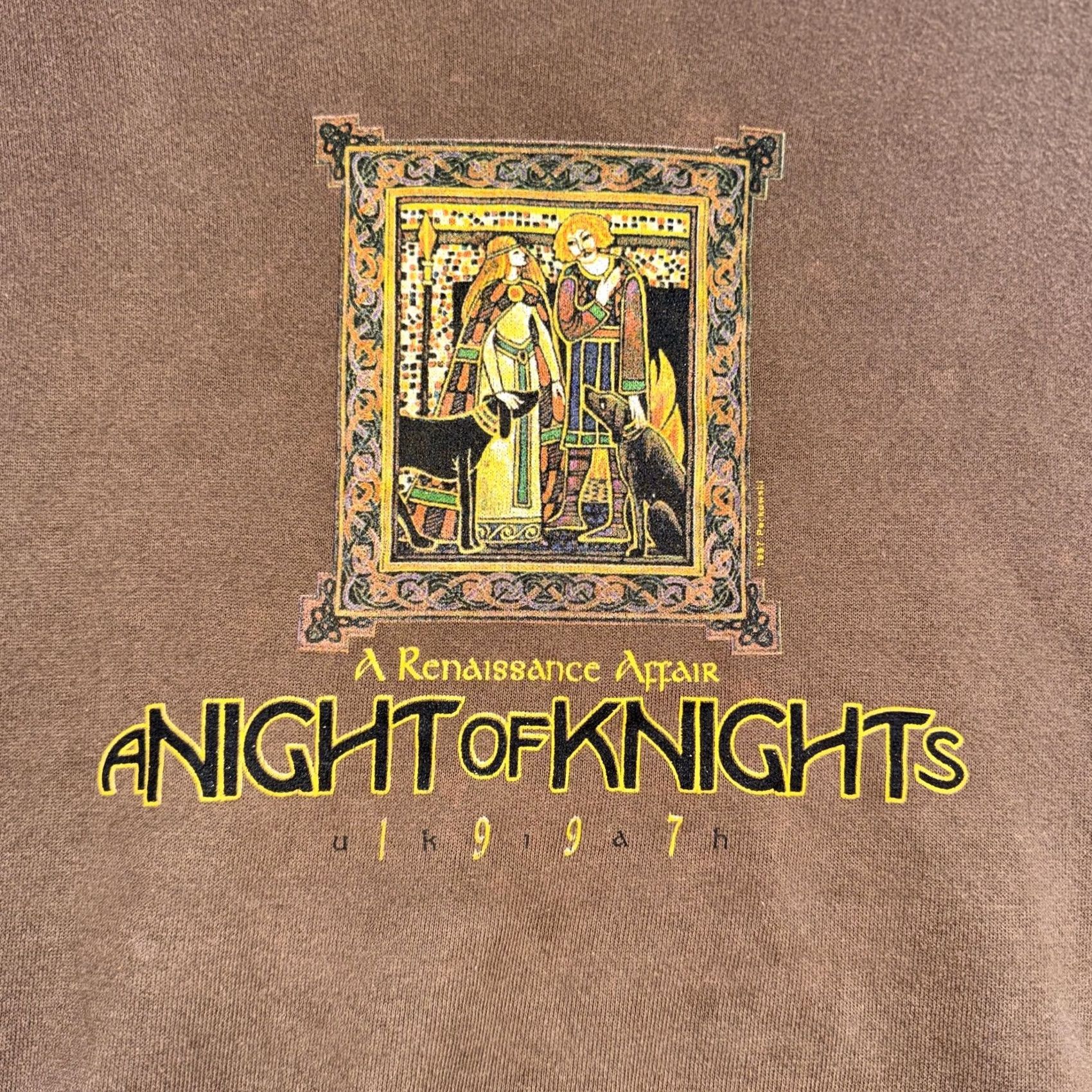 Lee VINTAGE Lee Sweatshirt Mens Large Brown Night Of Knights 1997 Graphic USA Size US L / EU 52-54 / 3 - 5 Thumbnail