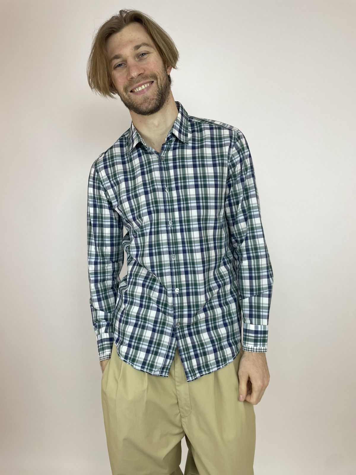 Hugo Boss HUGO BOSS Plaid shirt long sleeve size L Size US L / EU 52-54 / 3 - 1 Thumbnail