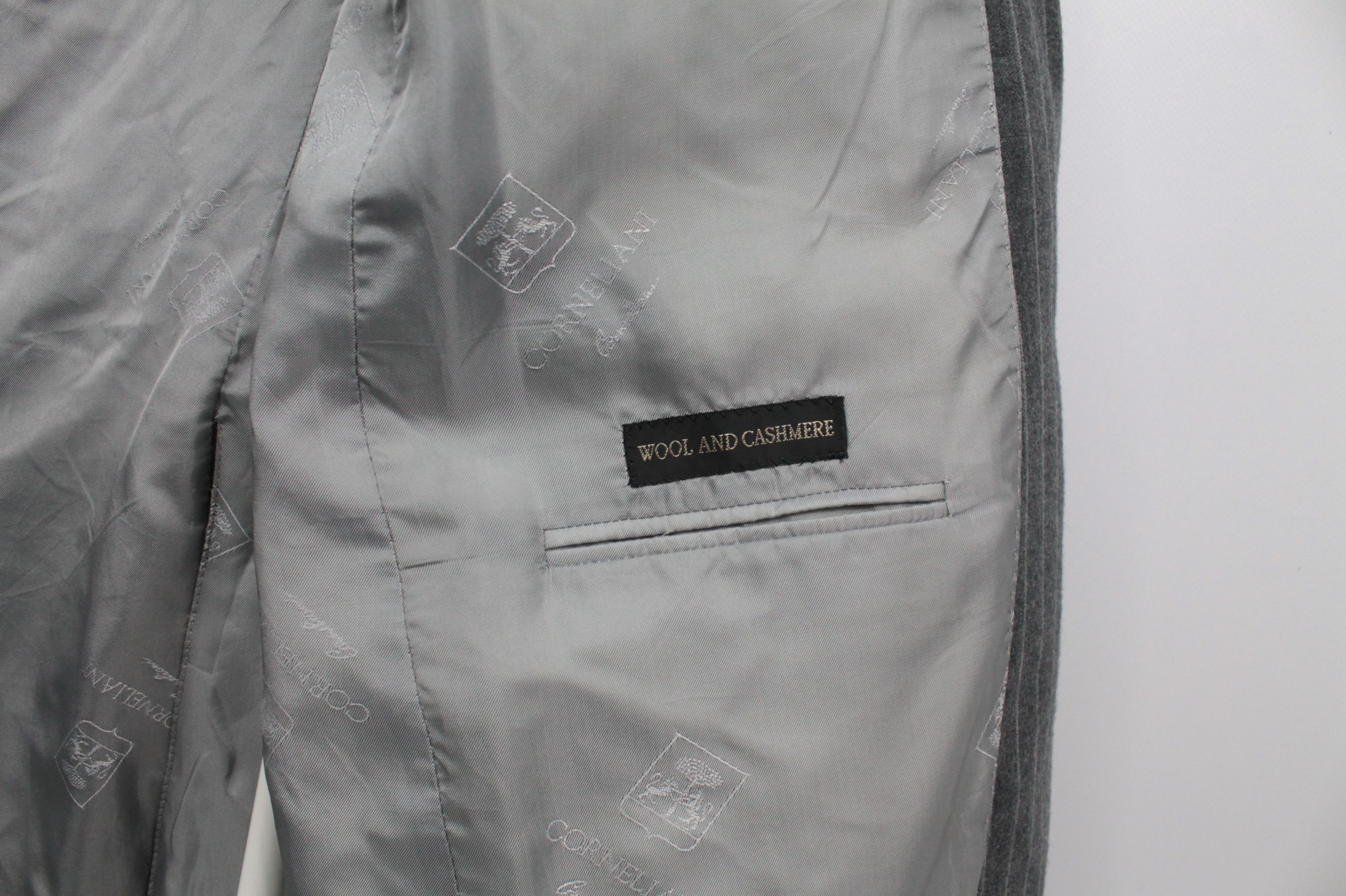 Corneliani Corneliani Wool/Cashmere Blend Gray Strip Blazer Jacket Size US L / EU 52-54 / 3 - 8 Thumbnail
