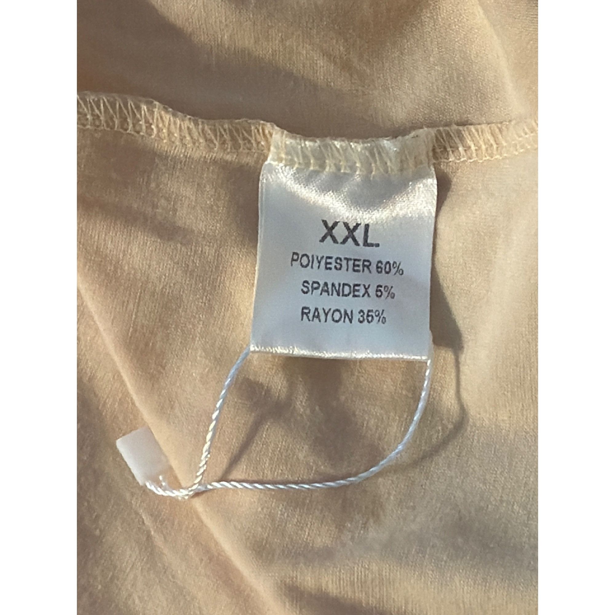 Other Light Peach Beige Tunic Shirt Ruffle Sleeves V Neck Size XXL Size XXL / US 16-18 / IT 52-54 - 5 Thumbnail