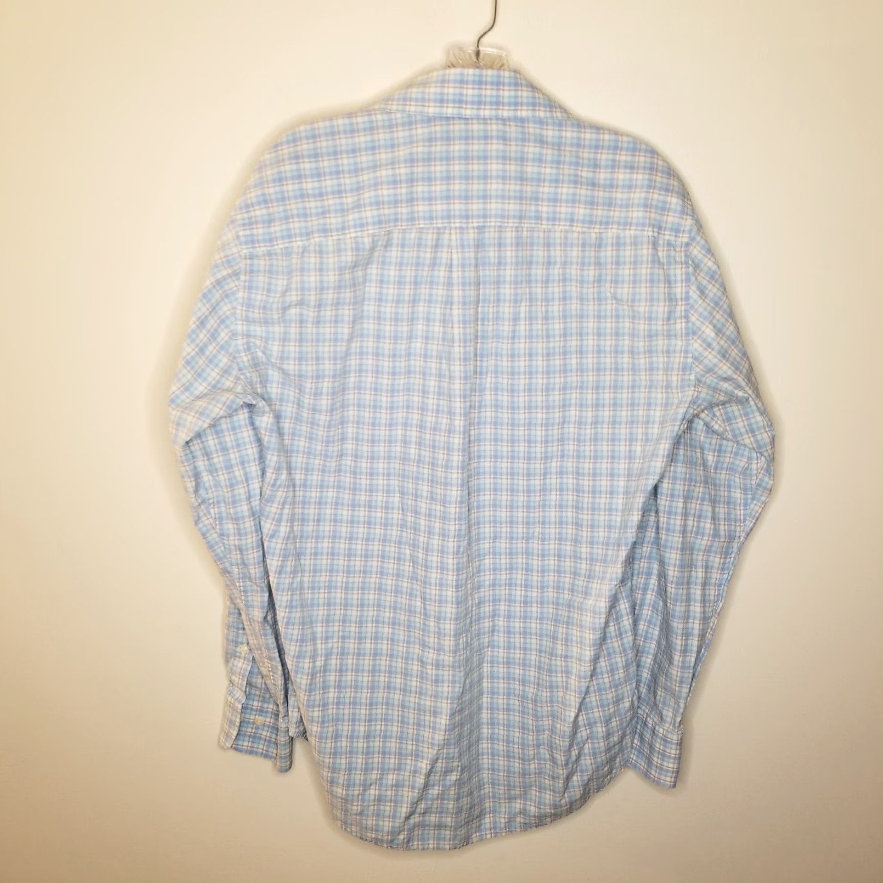 Peter Millar Peter Millar Mens Blue White Plaid Long Sleeve Button-Up Size M Color Multicolor Size US M / EU 48-50 / 2 - 5 Thumbnail