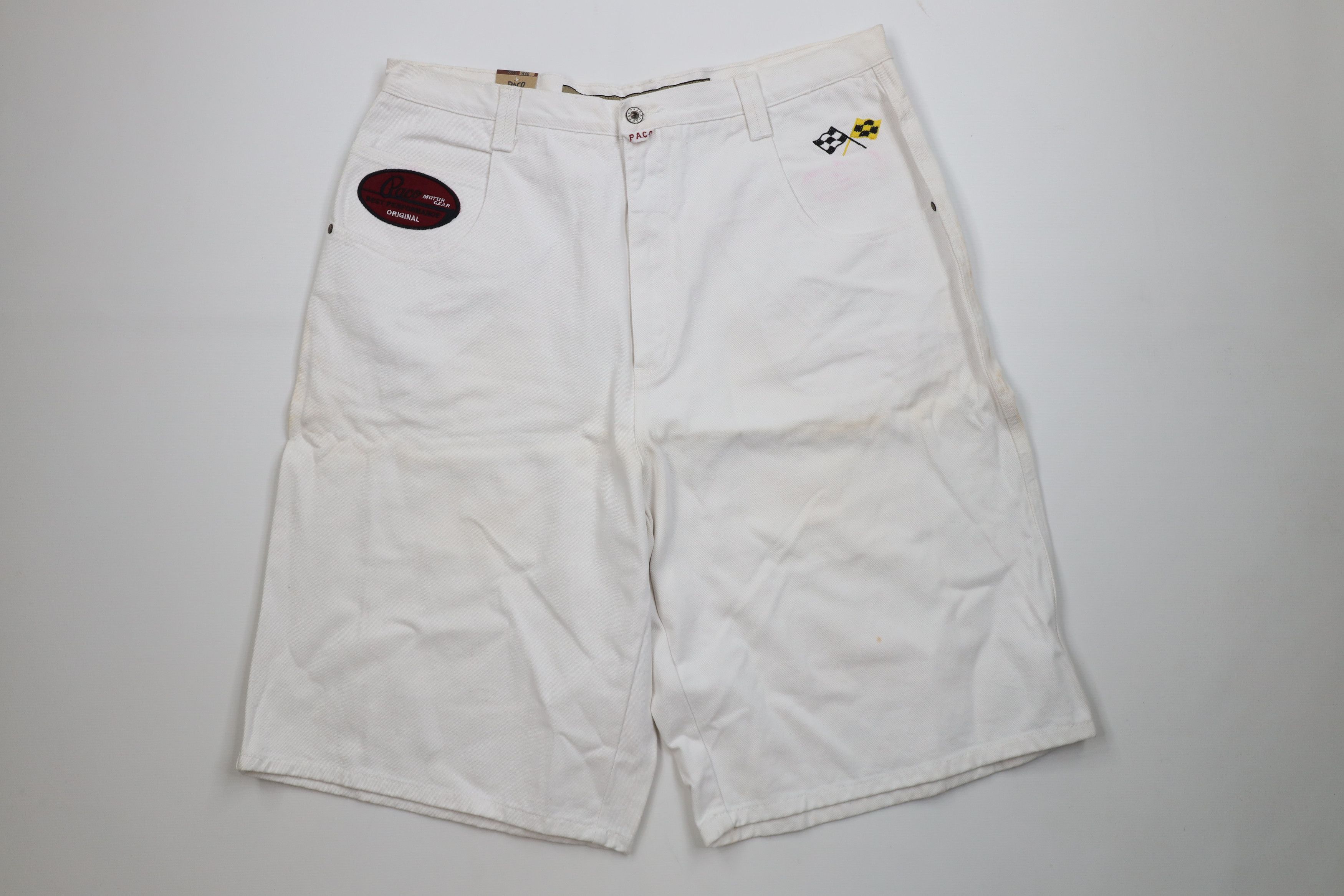 Vintage Deadstock Vintage 90s Paco Sports Baggy Racing Denim Shorts Size US 40 / EU 56 - 1 Thumbnail