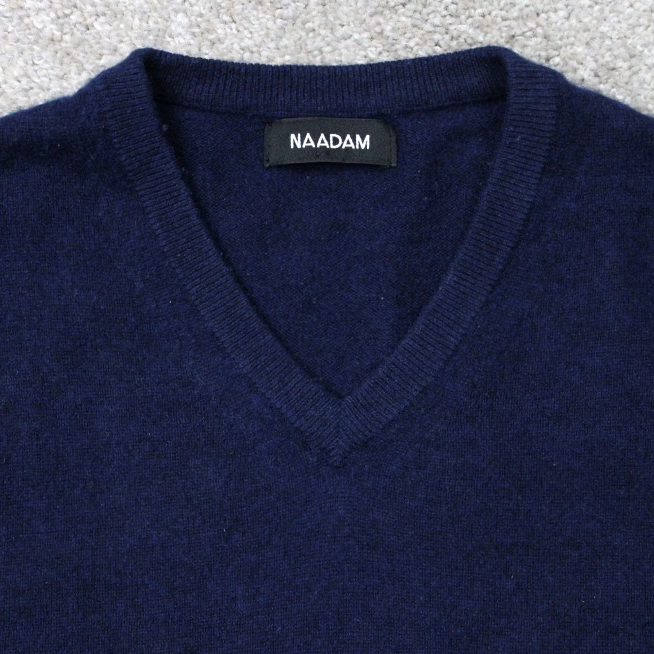NAADAM Naadam Mens XS Blue 100% Cashmere V-Neck Long Sleeve Pullover Sweater Size US XS / EU 42 / 0 - 3 Thumbnail