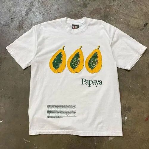 Japanese Brand × Vintage Washed vintage papaya print cotton t-shirt Size US M / EU 48-50 / 2 - 3 Thumbnail