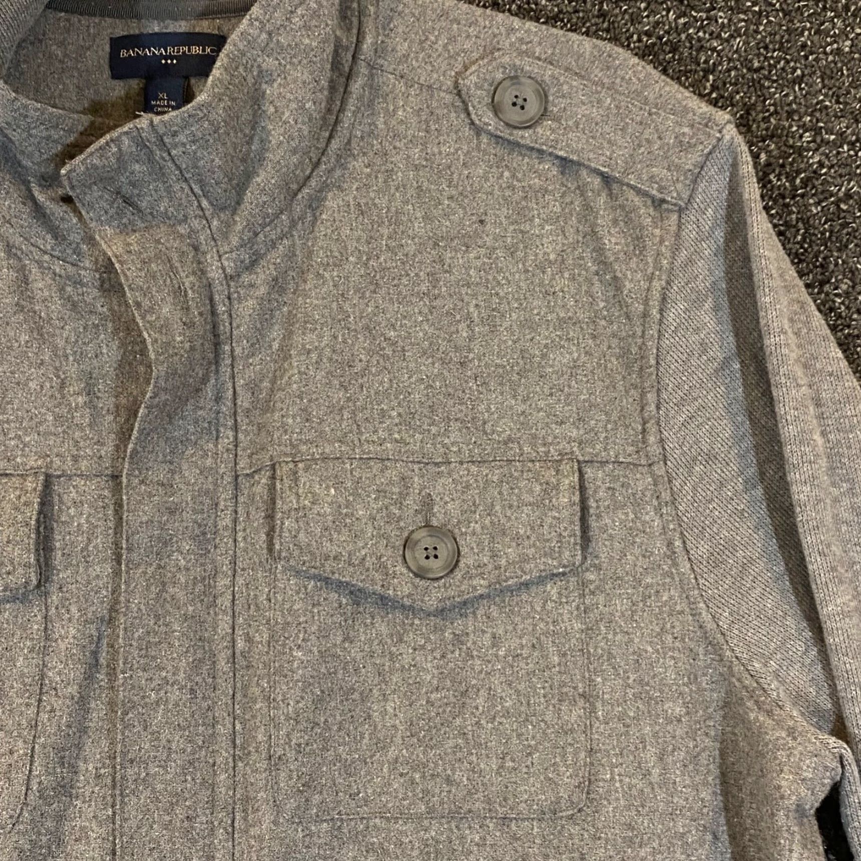 Banana Republic Banana Republic Sweater Mens XL Gray Wool Epaulet Chore Guayabera Jacket Size US XL / EU 56 / 4 - 4 Thumbnail