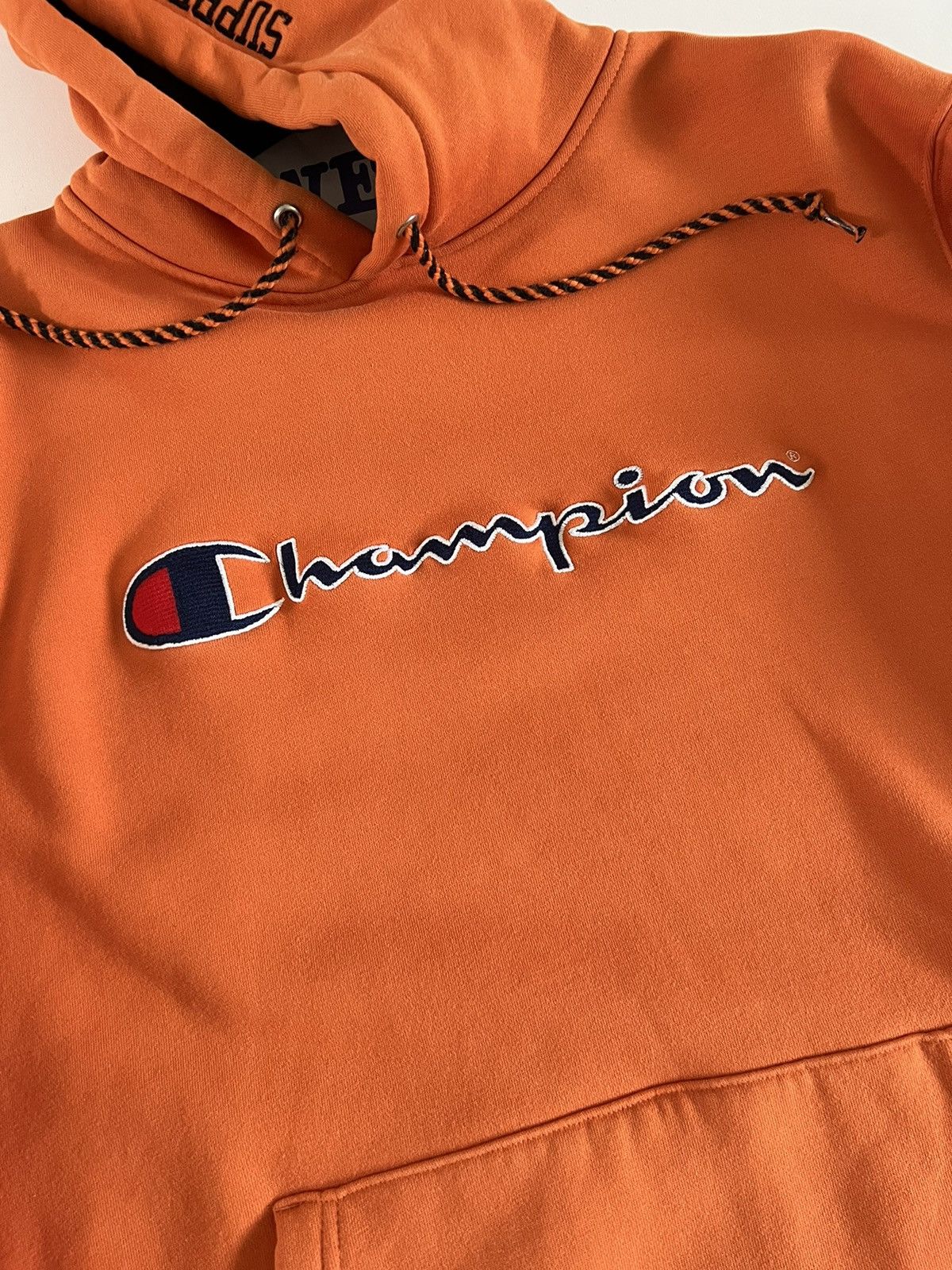 Champion × Supreme RARE Supreme x Champion Hoodie Sweatshirt Orange Size Large Size US L / EU 52-54 / 3 - 3 Thumbnail