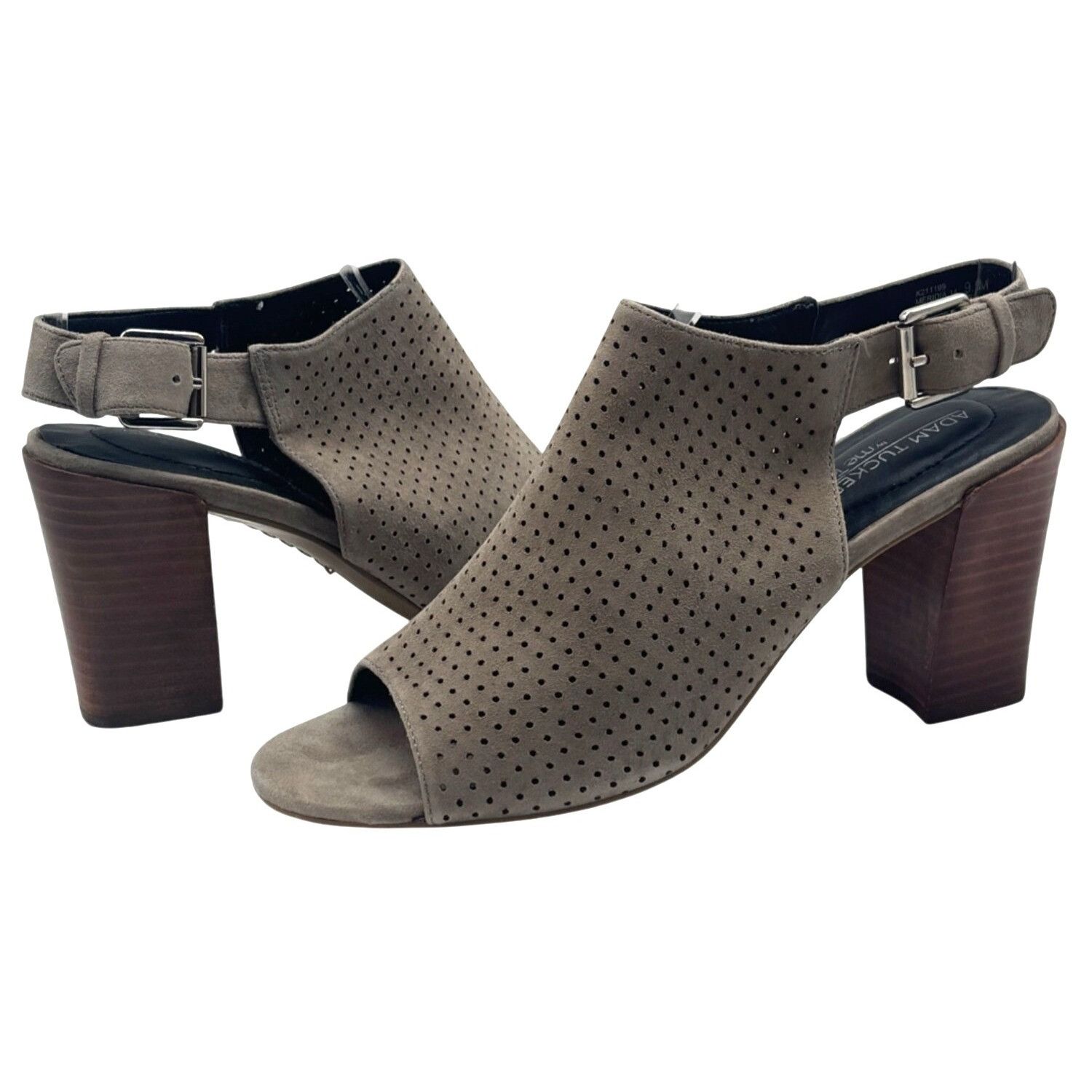Other Adam Tucker Meridia Perforated Suede Sandal, 9.5, M, Taupe Size US 9.5 / IT 39.5 - 2 Thumbnail