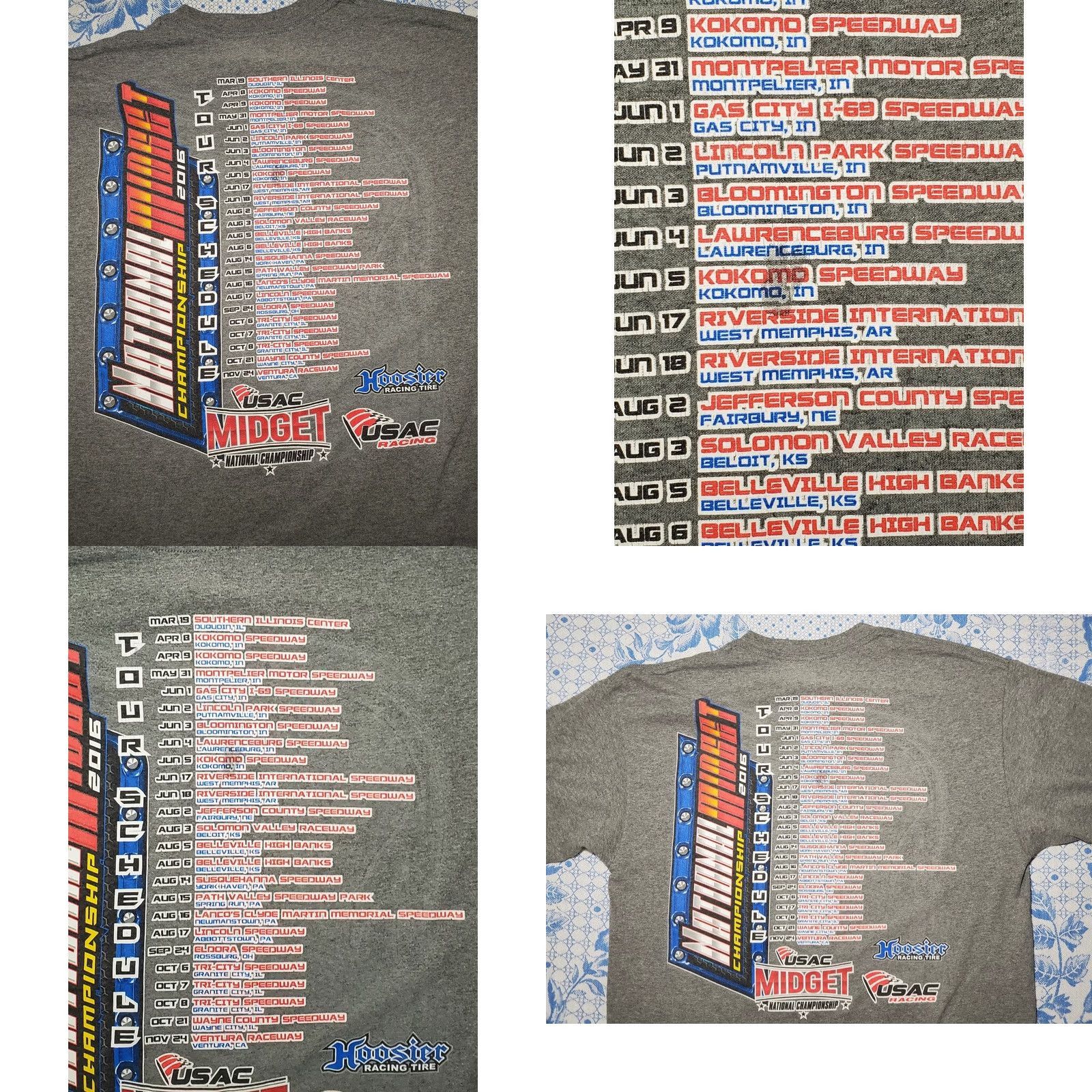 Gildan 2016 USAC Racing Midget National Championship Gray t-shirt L Gildan Data Redaction? Size US L / EU 52-54 / 3 - 8 Thumbnail