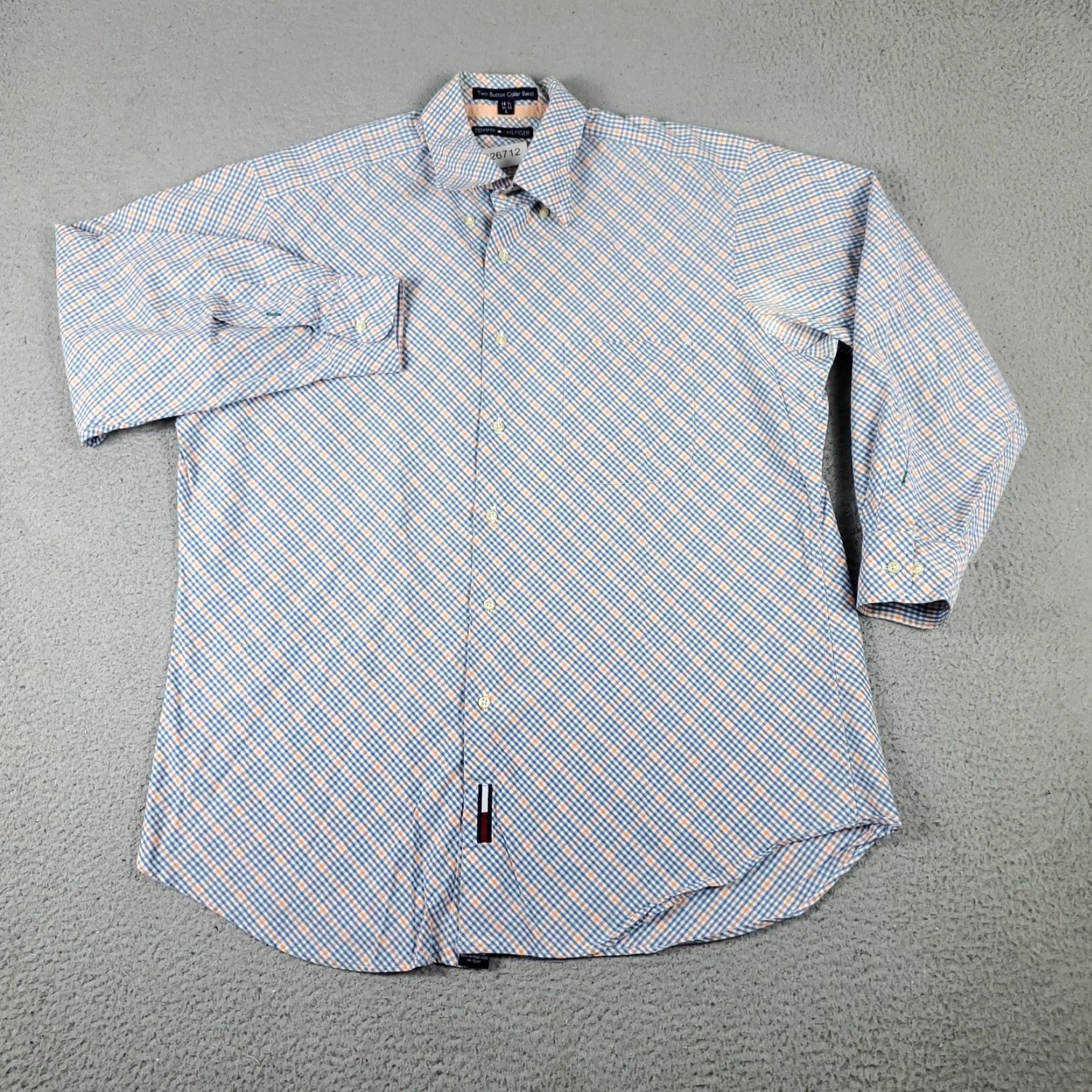 Tommy Hilfiger Tommy Hilfiger Blue Plaid Button-Up Shirt Men's Large Long Sleeve Casual Preppy Size US L / EU 52-54 / 3 - 2 Thumbnail