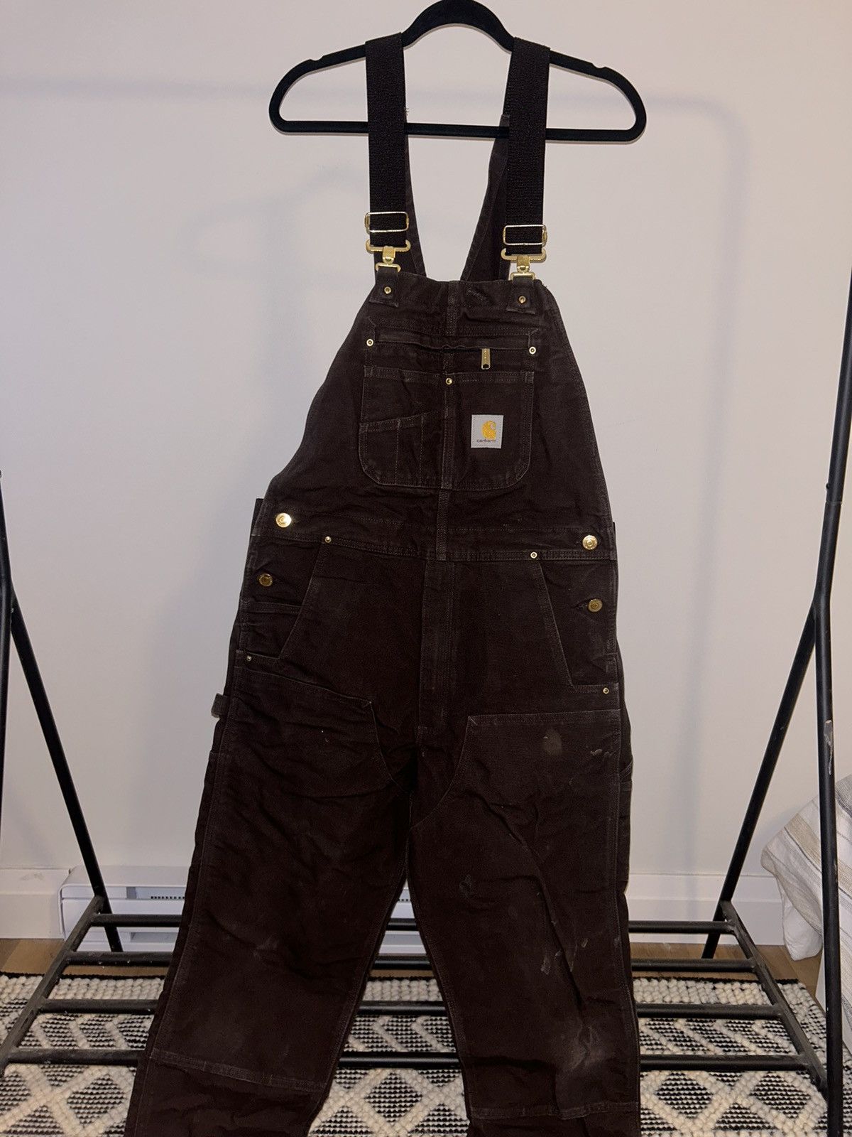 Carhartt Dark Brown Double Knee Carhartt Overalls Size US 34 / EU 50 - 1 Thumbnail