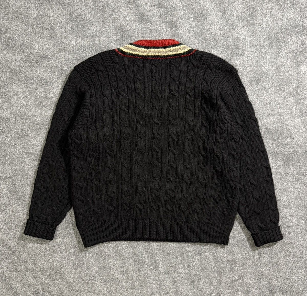 Polo Ralph Lauren Vintage Polo Ralph Lauren Cable Knit V-Neck XL Size US XL / EU 56 / 4 - 6 Thumbnail