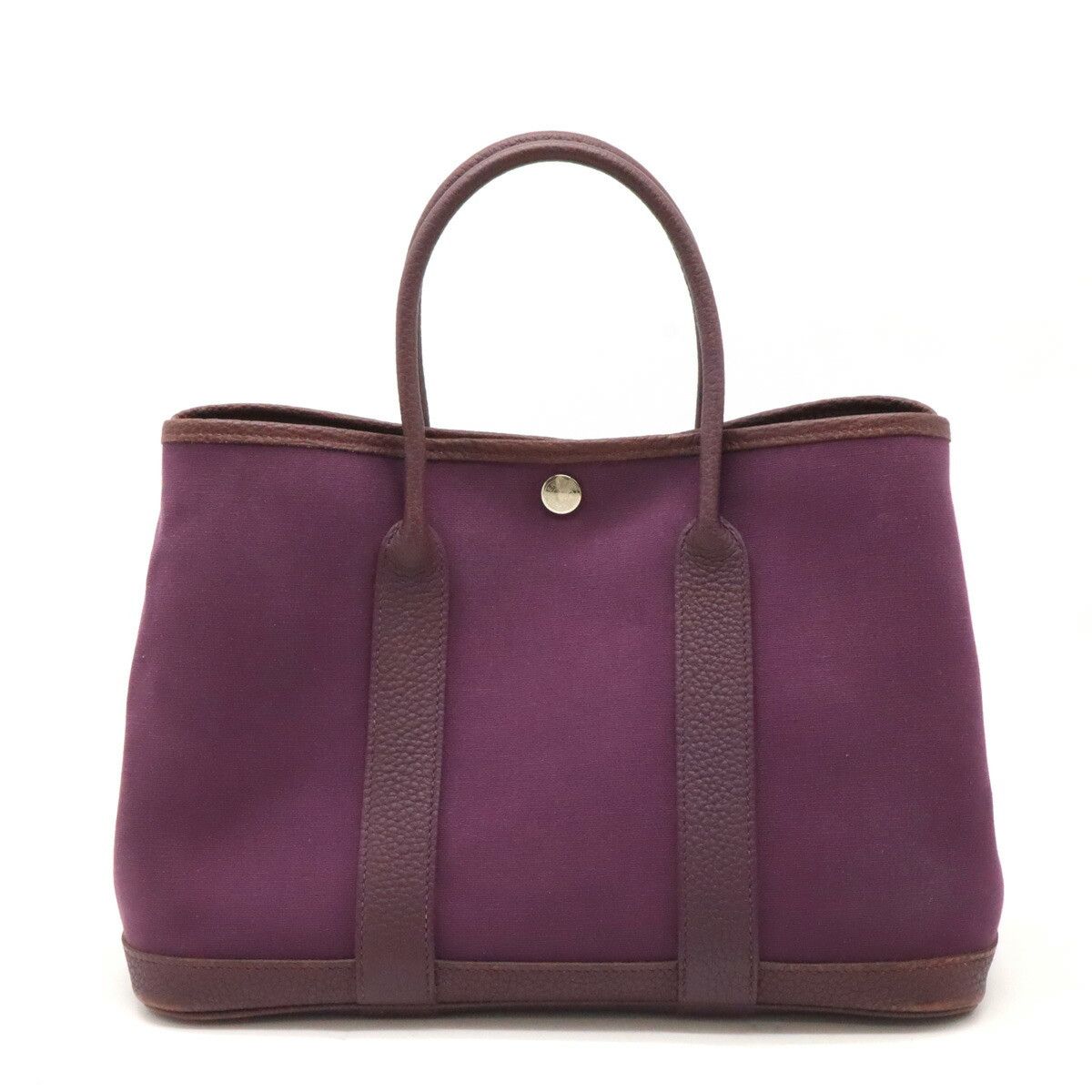 Hermes Hermes Toile Officier Garden Party Tpm Tote Bag Purple Stamp P (2012) Canvas Tote Bag Tpm, Women's