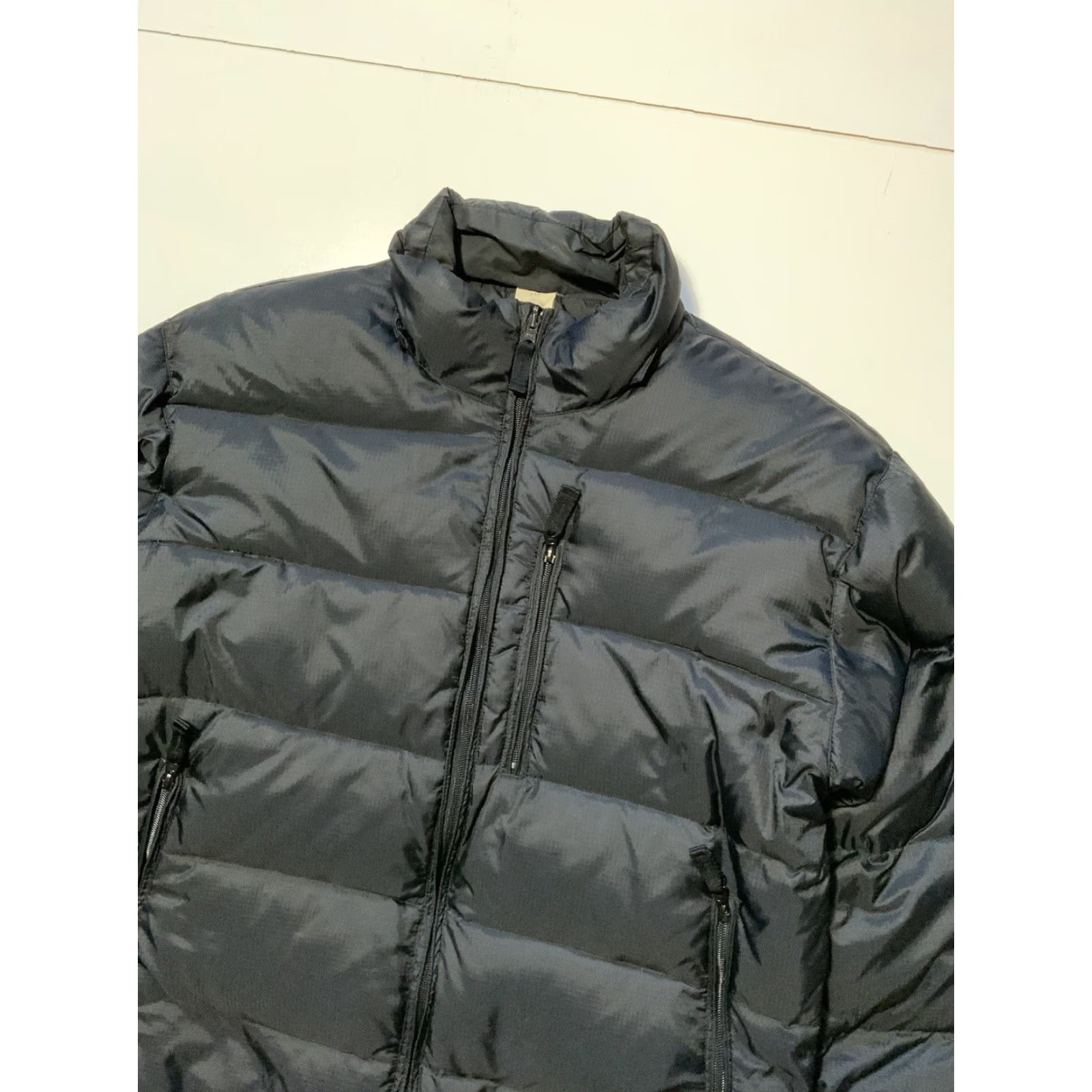 VINTAGE Gap Puffer Jacket Mens 90s Reversible Down Quilted Black Sz. M