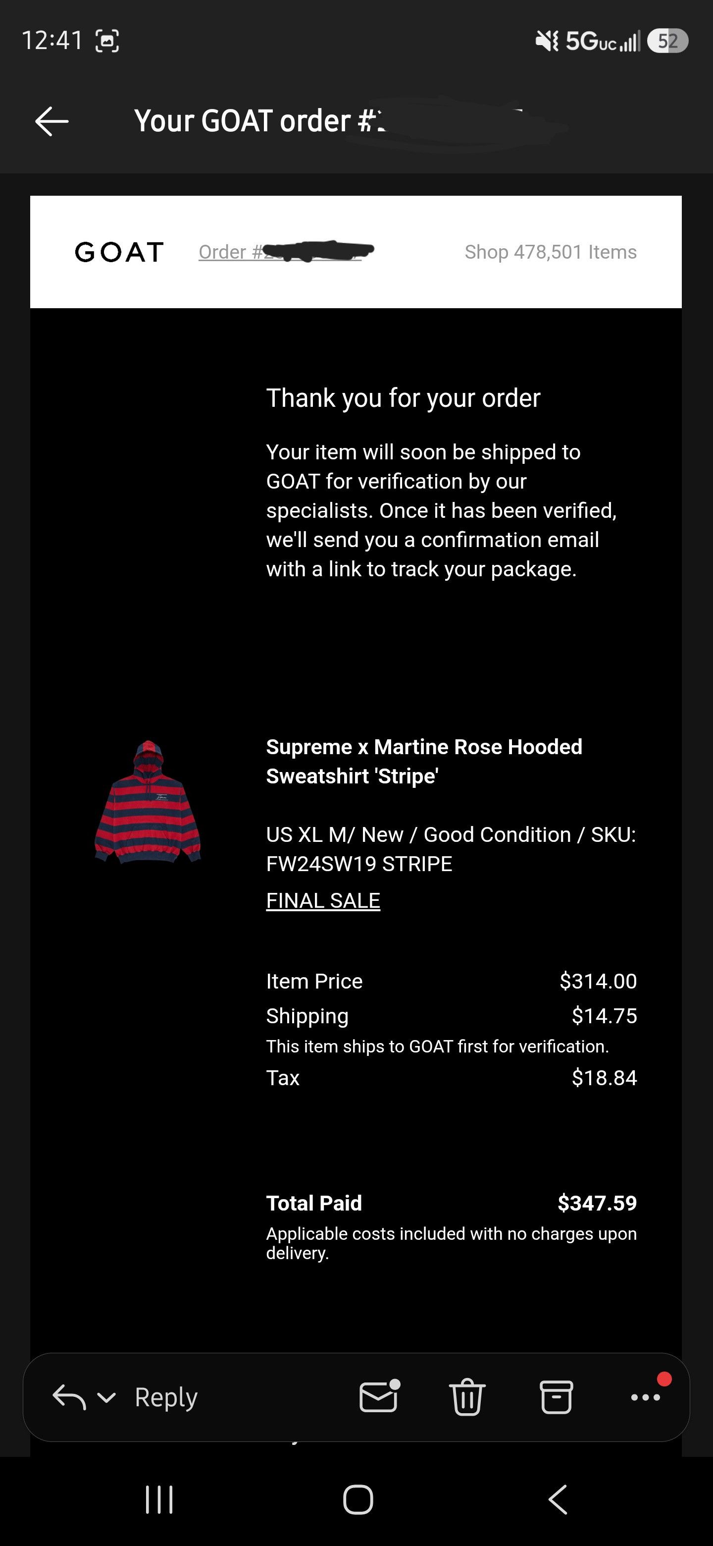 Supreme Supreme x Martine Rose Hooded Sweatshirt 'Stripe Size US XL / EU 56 / 4 - 8 Thumbnail