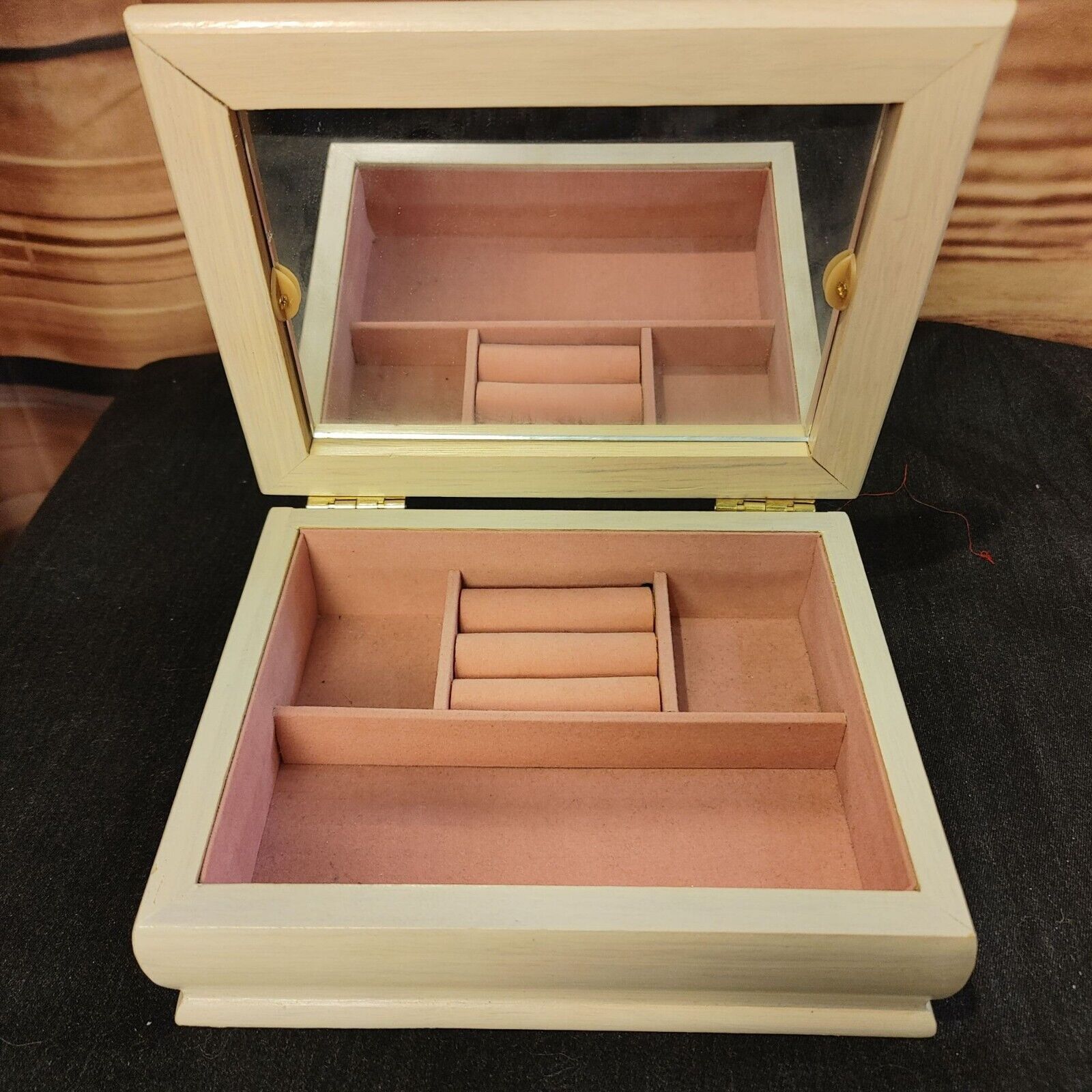 Other Wooden Photo Frame Pink Velvet Lined Jewelry Box 6" Size ONE SIZE - 3 Thumbnail