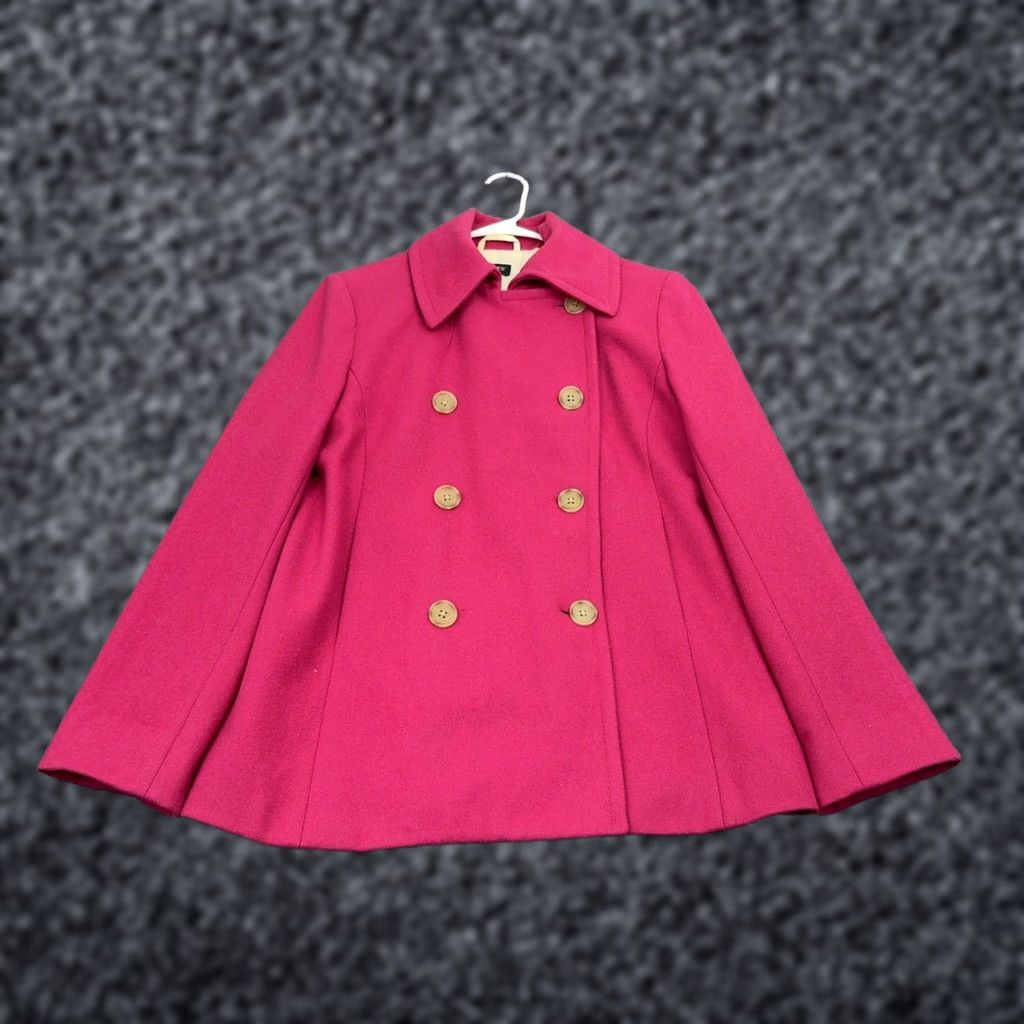 J.Crew VINTAGE J.CREW Pea Coat Womens M Pink Double Breasted Wool Blend Preppy Classic Coat Size M / US 6-8 / IT 42-44 - 1 Thumbnail