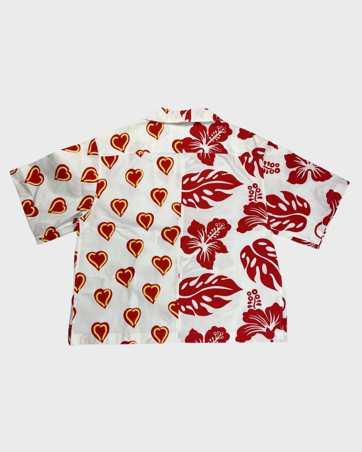 Prada PRADA DOUBLE MATCH SPLIT BOWLING SHIRT HEARTS & FLOWERS SZ:L Size US L / EU 52-54 / 3 - 2 Thumbnail