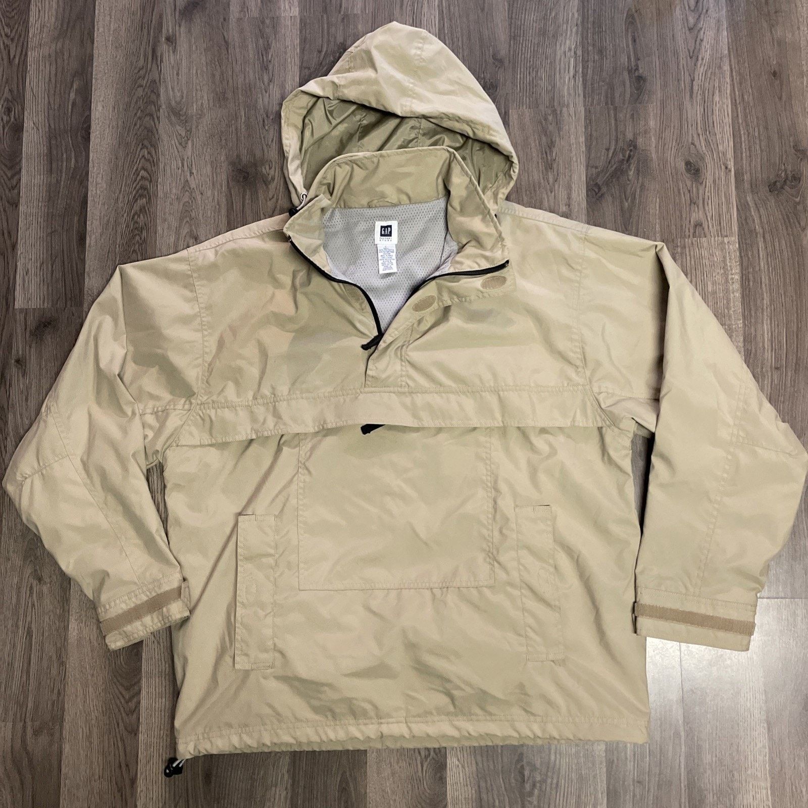 Gap VTG 90s Y2K GAP Nylon Anorak Jacket Mens Large Beige Size US L / EU 52-54 / 3 - 1 Thumbnail