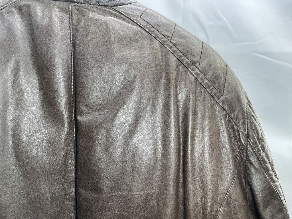 Brunello Cucinelli BRUNELLO CUCINELLI Brown Leather Nylon Blue Bomber Jacket Size US L / EU 52-54 / 3 - 13 Thumbnail
