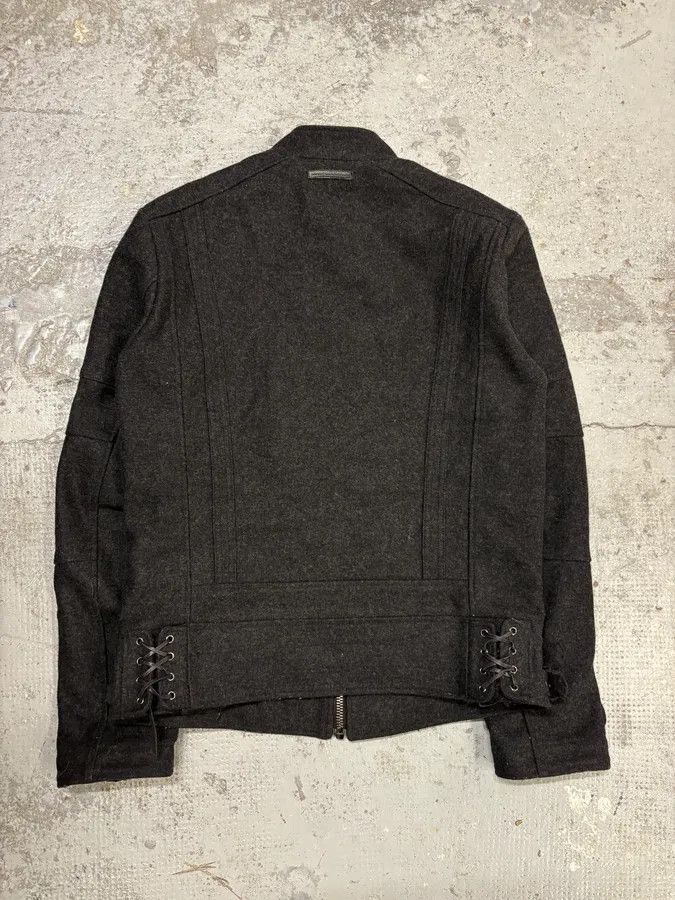 Diesel Diesel Black Gold Grey Wool Officer Buttoned Biker Jacket Size US S / EU 44-46 / 1 - 6 Thumbnail