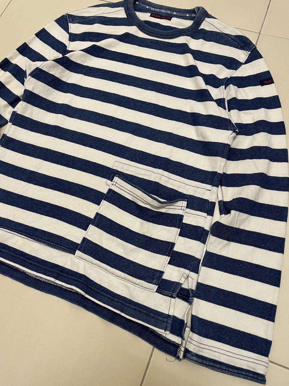 Blue Blue Japan Blue Blue HR Market Classic Marine Stripe Long Sleeve Tshirt Size US S / EU 44-46 / 1 - 2 Thumbnail