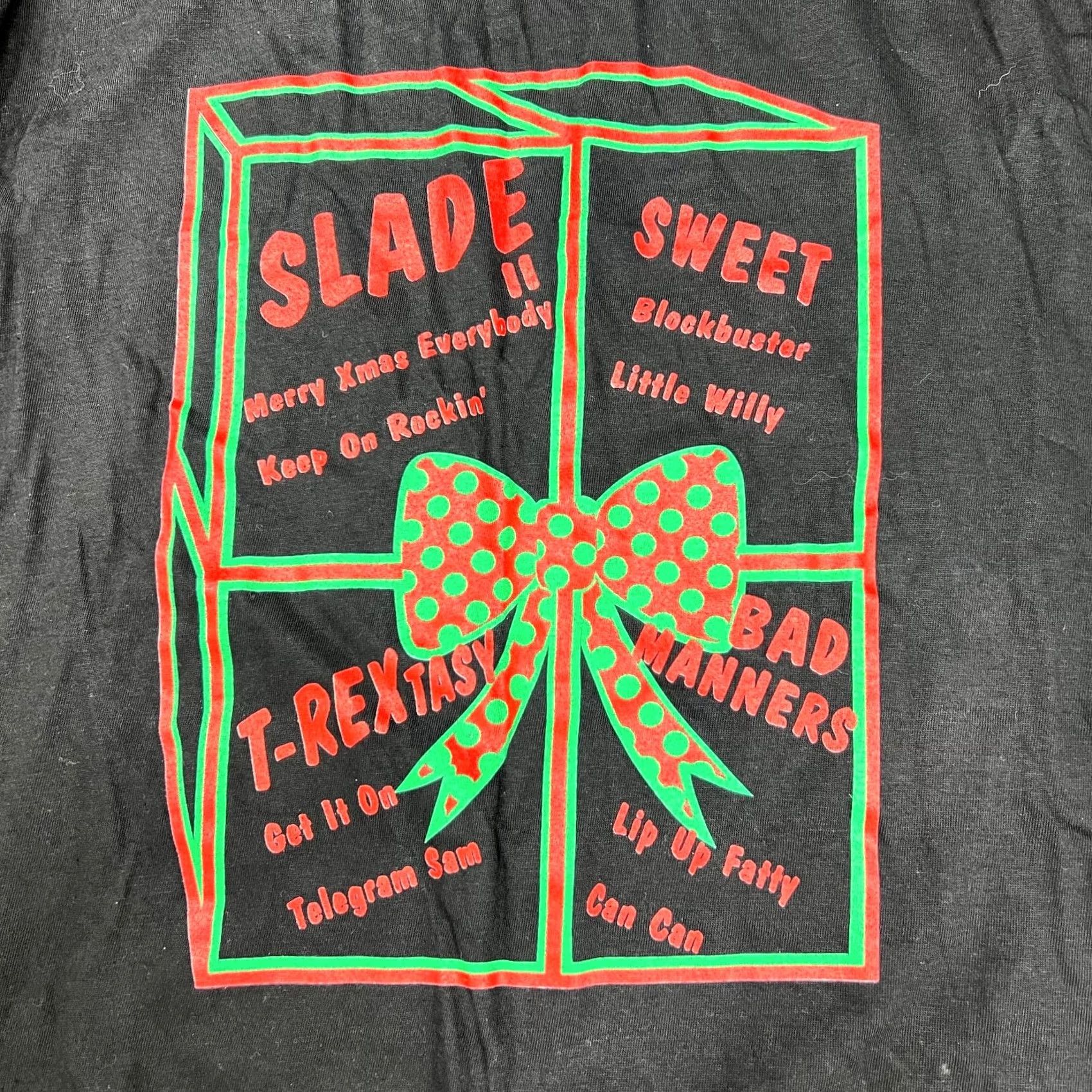 Vintage Slade Merry Xmas Everybody Tour 1995 Vintage T-Shirt XL Black Graphic Tee 1990s Mens Size US XL / EU 56 / 4 - 3 Thumbnail