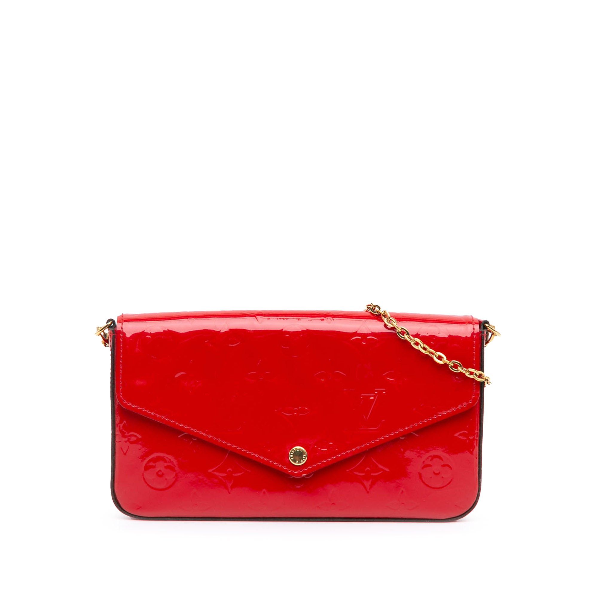 Louis Vuitton Louis Vuitton Monogram Vernis Pochette Felicie Red Size ONE SIZE - 1 Thumbnail