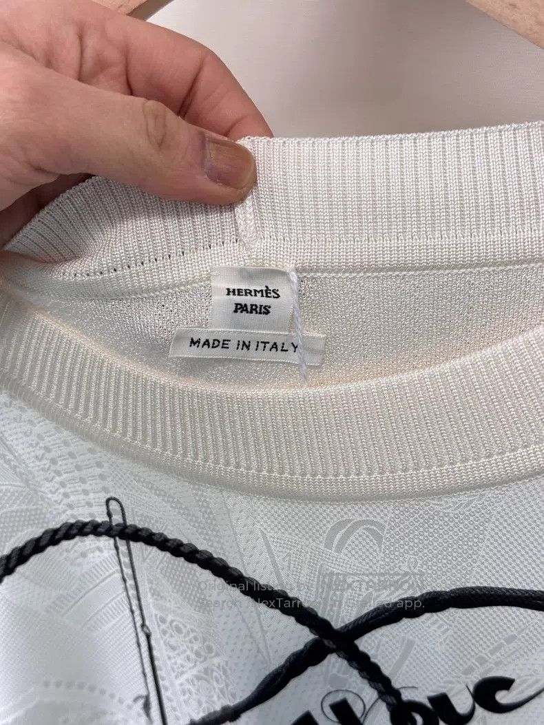 Hermes Hermes Off-white Silk Long-sleeve Top / T-shirt / Hoodie Size XS / US 0-2 / IT 36-38 - 3 Thumbnail