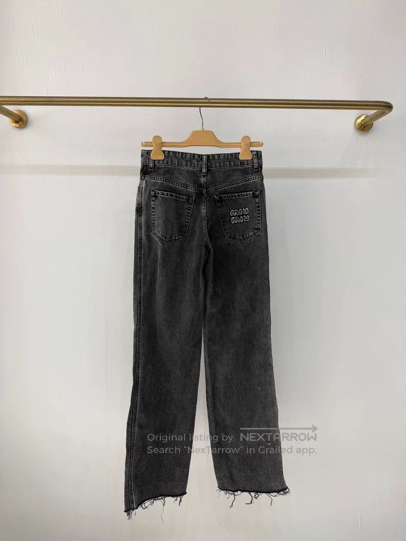 Miu Miu Miu Miu 24 Black and gray letter logo jeans Size 24" / US 00 / IT 34 - 1 Thumbnail