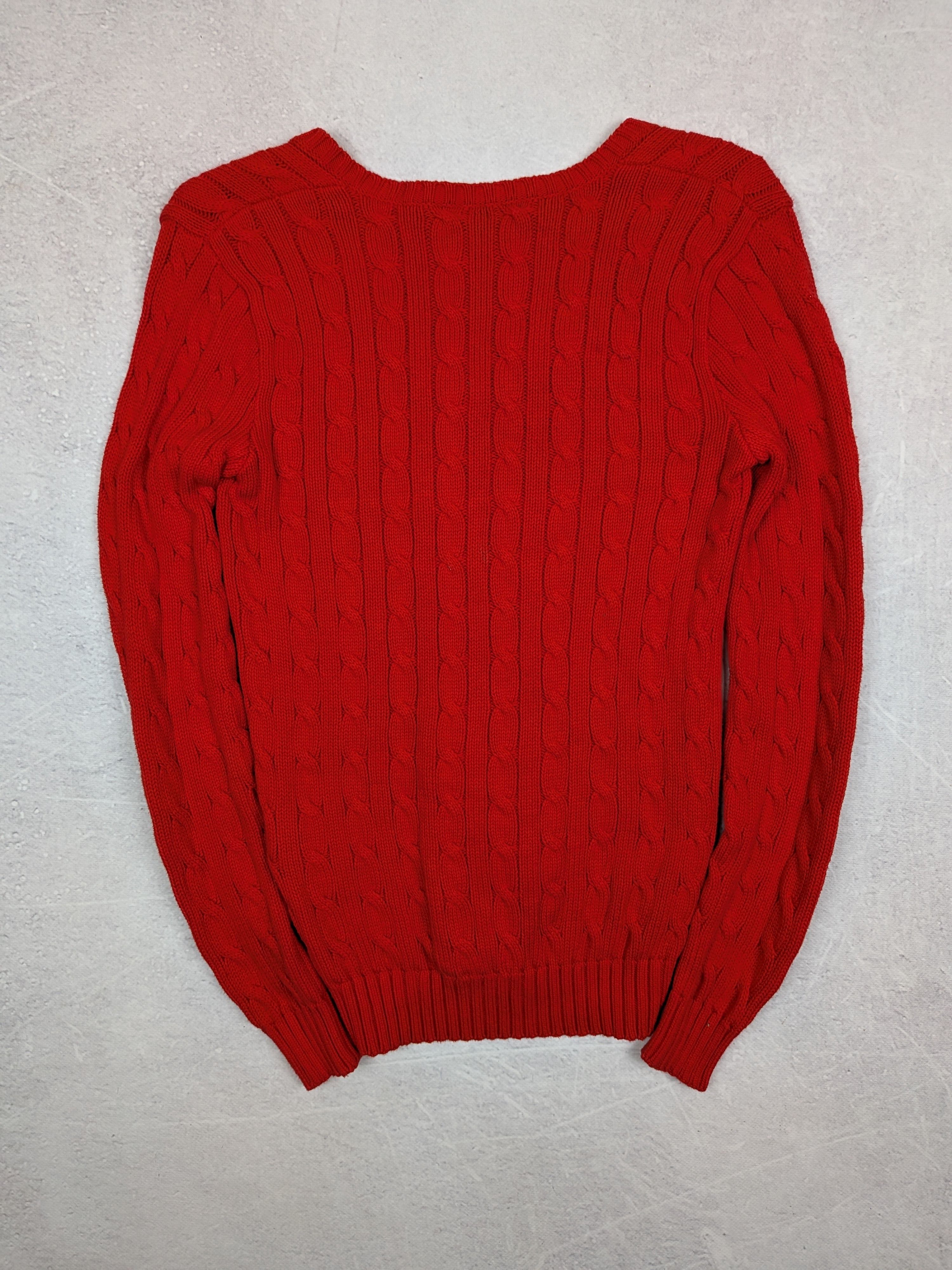 Ralph Lauren Ralph Lauren Sport V-Neck Red Waffle Knit Sweater Size XS Size XS / US 0-2 / IT 36-38 - 3 Thumbnail