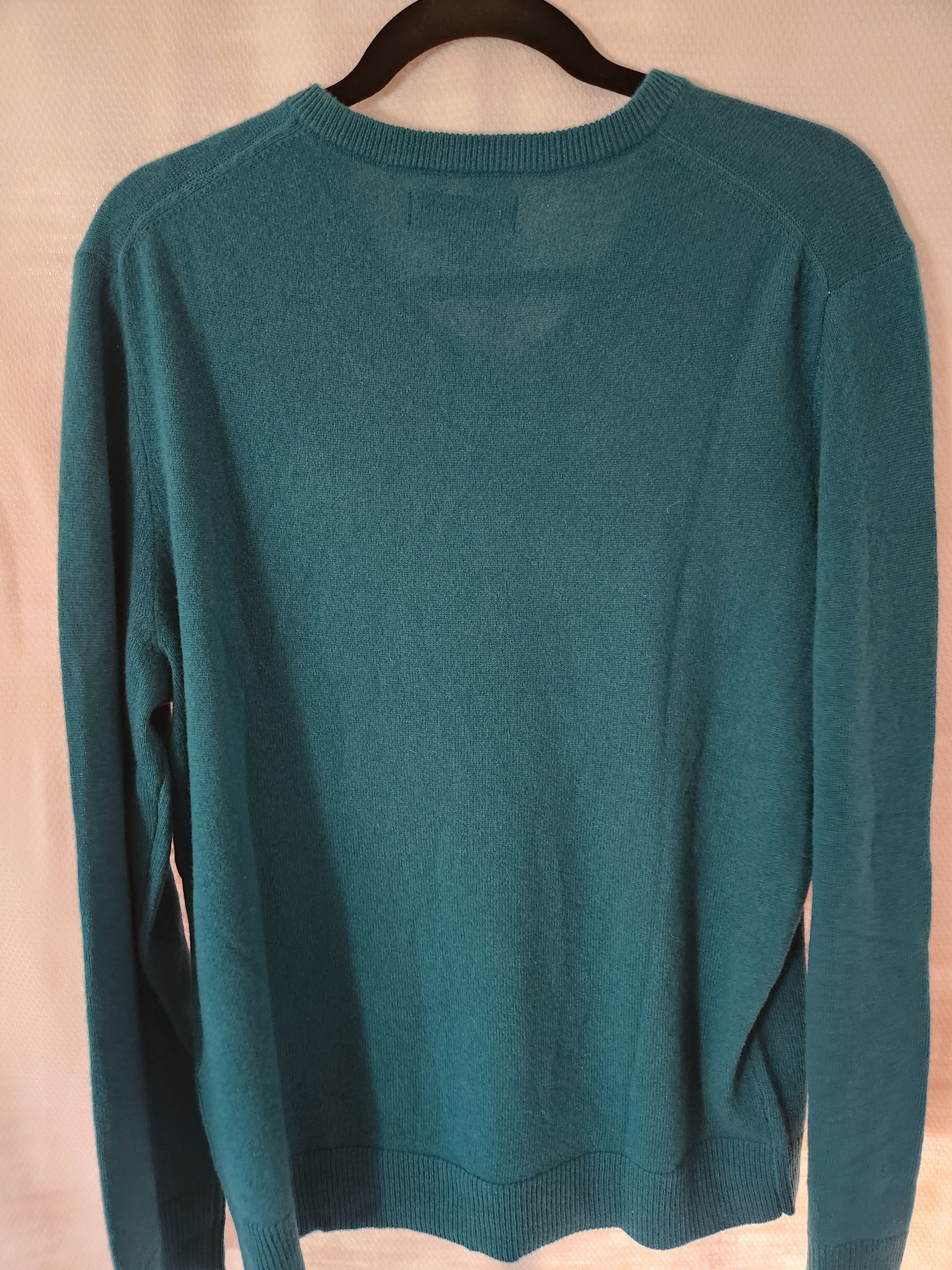 Other NWOT The Commons 100% Cashmere Green V-Neck Pullover Sweater Size US L / EU 52-54 / 3 - 2 Thumbnail