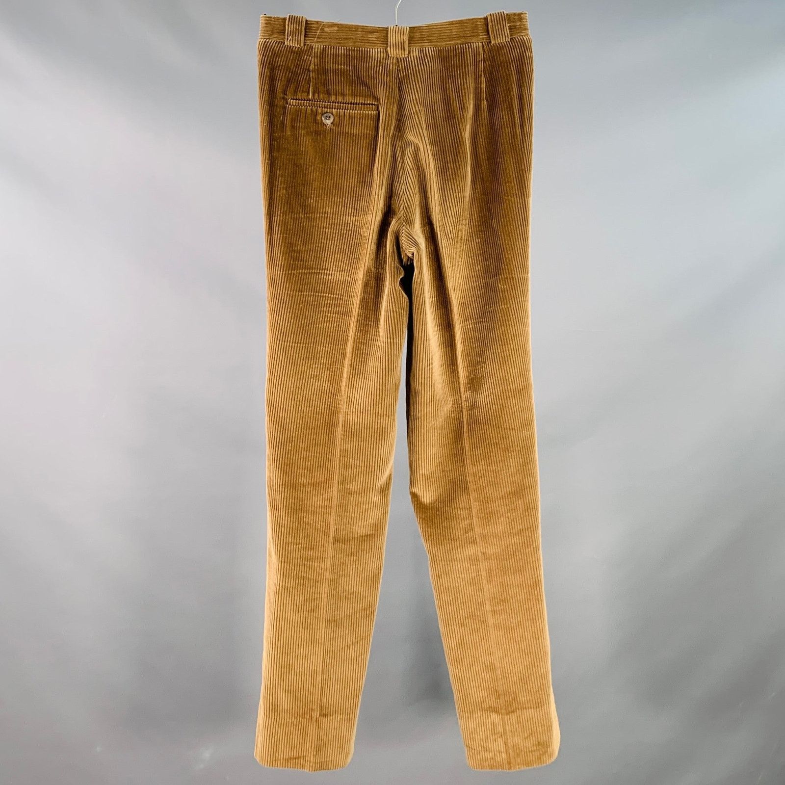 Wilkes Bashford Size 28 Brown Tan Corduroy Pleated Casual Pants Size US 28 / EU 44 - 3 Thumbnail