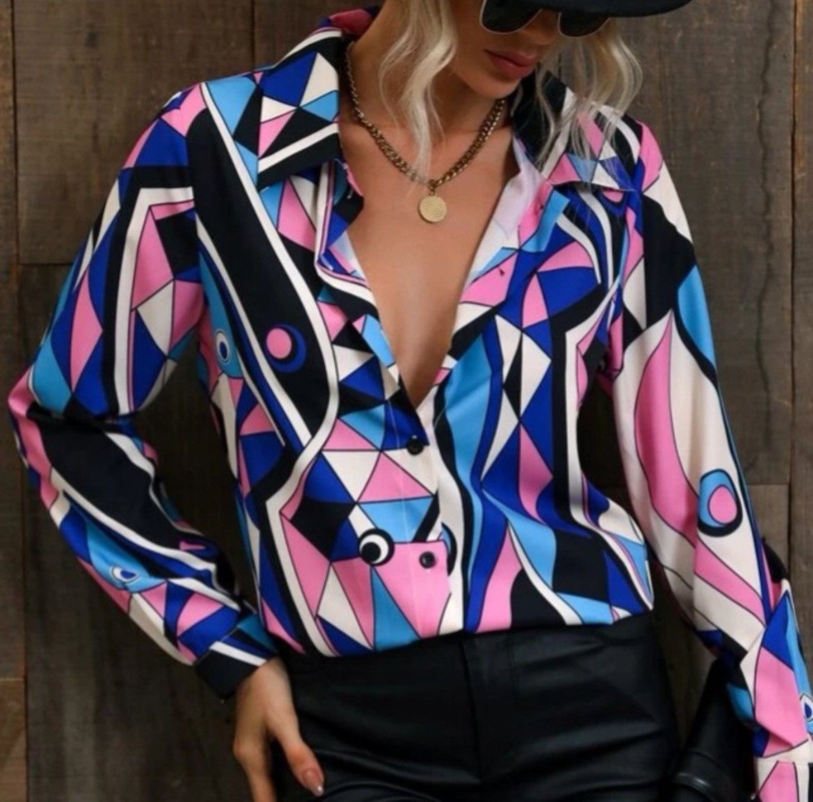 Designer × Other Nwt, Lavishly Paris Gorgeous Multicolored Artdeco Blouse Size M / US 6-8 / IT 42-44 - 9 Thumbnail