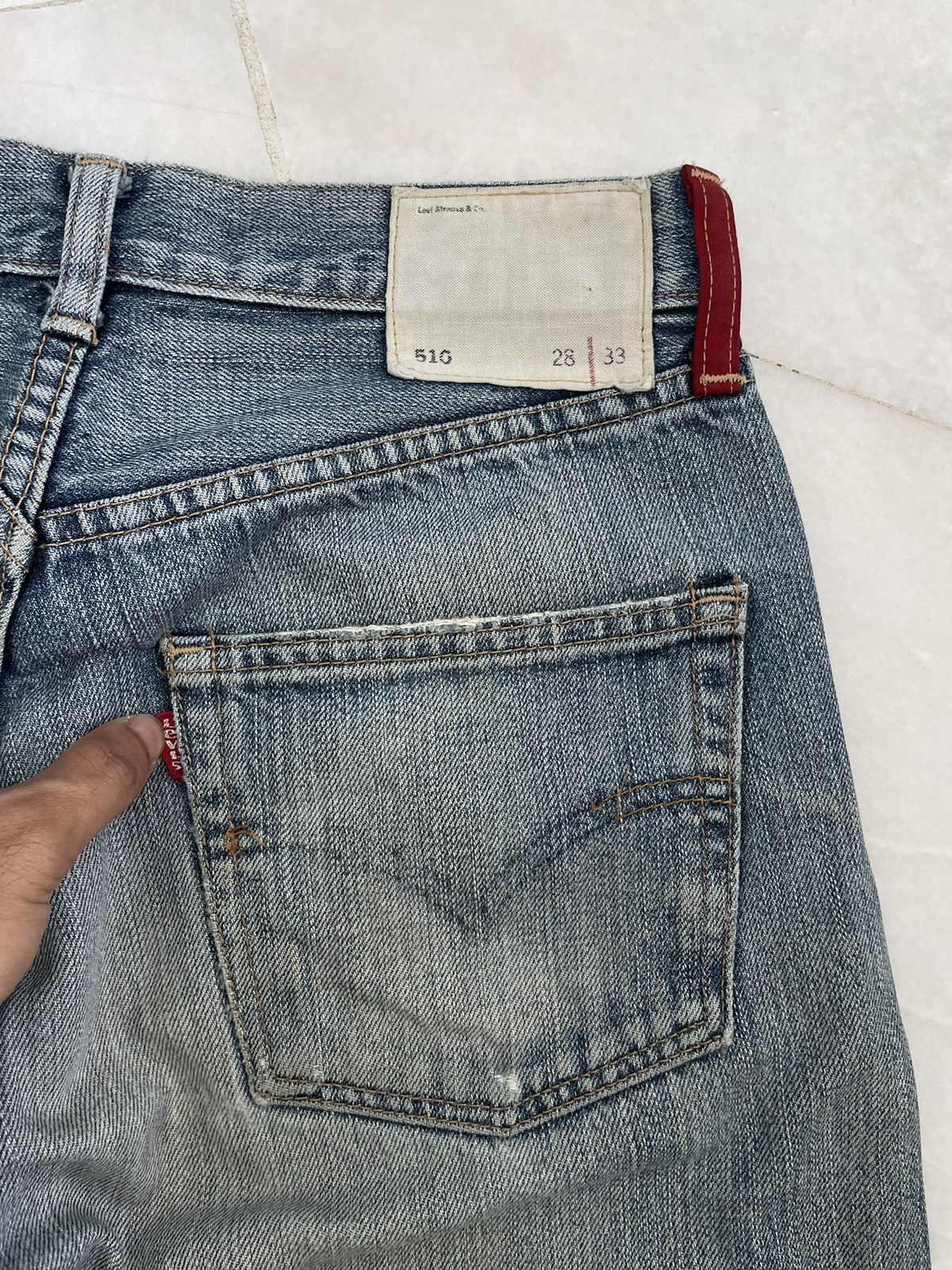 Levi's × Vintage Vintage Levis 510 Rusty Blue Washed Jeans Size US 28 / EU 44 - 6 Thumbnail