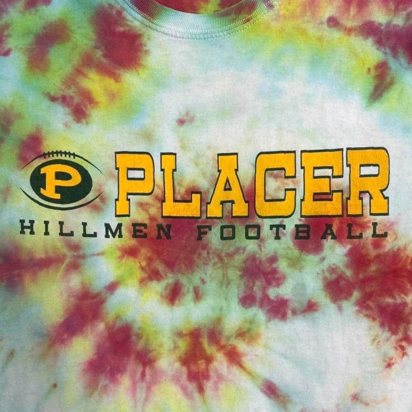 Hanes Hanes Hillmen Football College Graphic Tie Dye T-Shirt Large Mens Vintage Multicolour Logo Front Size US L / EU 52-54 / 3 - 3 Thumbnail