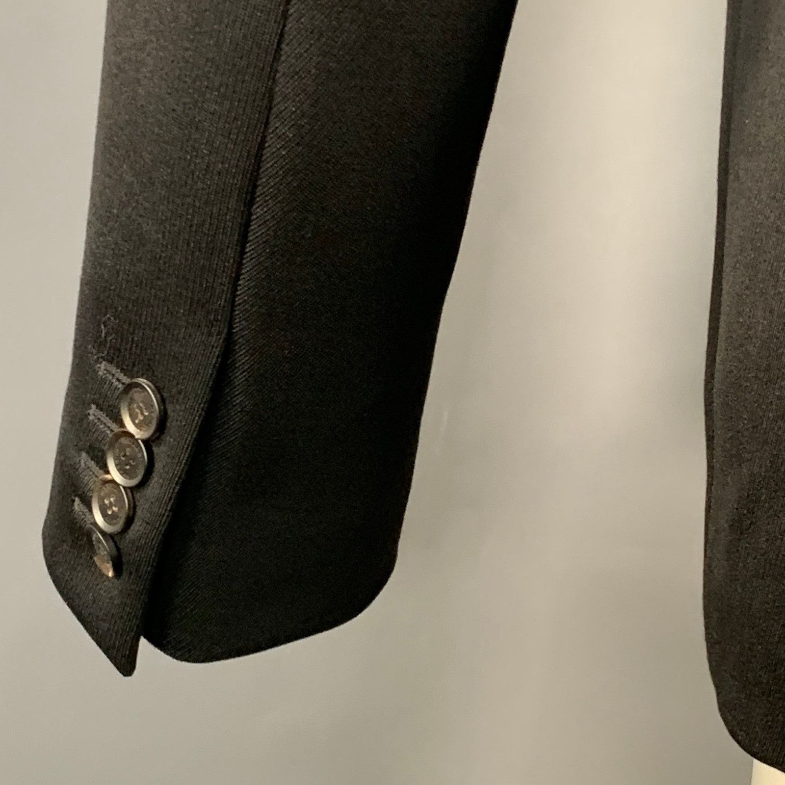 Burberry Prorsum BURERRY PRORSUM Black Wool Twill Notch Lapel Sport Coat Size 40R - 5 Thumbnail