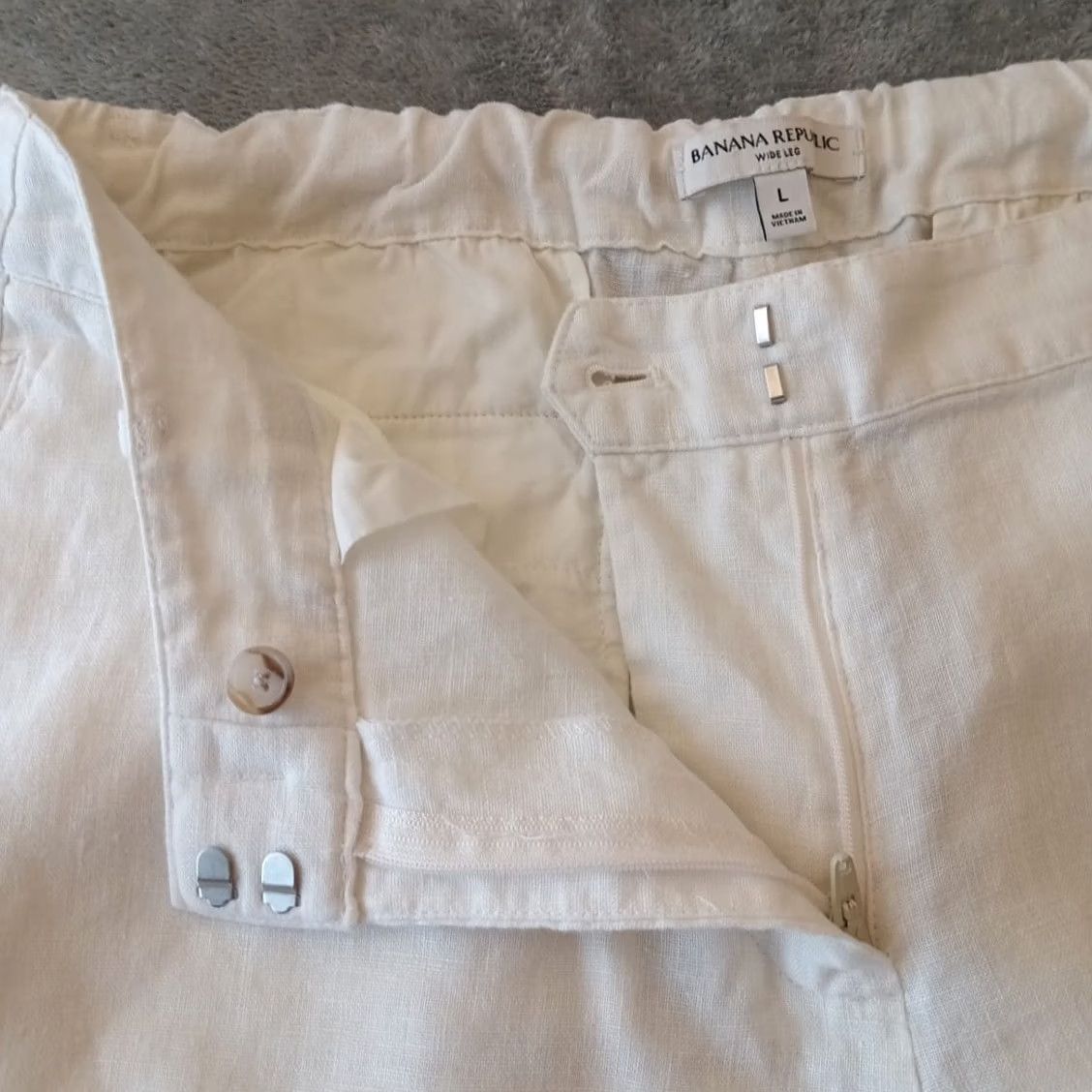 Banana Republic Banana Republic Pants Wide-Leg Linen White Ankle Womens Large Pockets 34x30 Size 36" / US 14 / IT 50 - 5 Thumbnail
