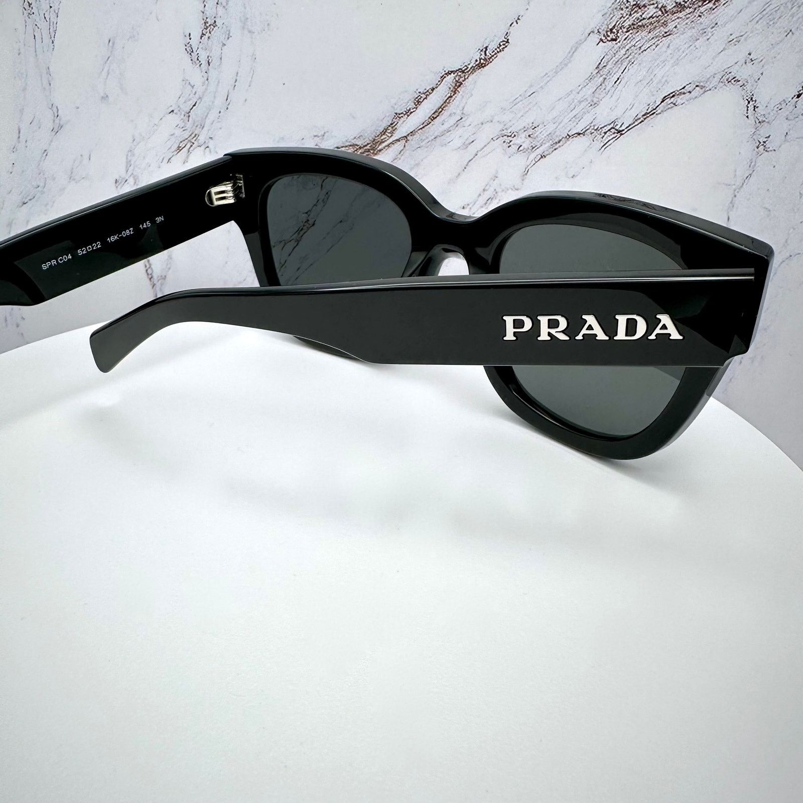 Prada New PRADA Sunglasses Black Square Acetate Grey Lens Size ONE SIZE - 7 Thumbnail