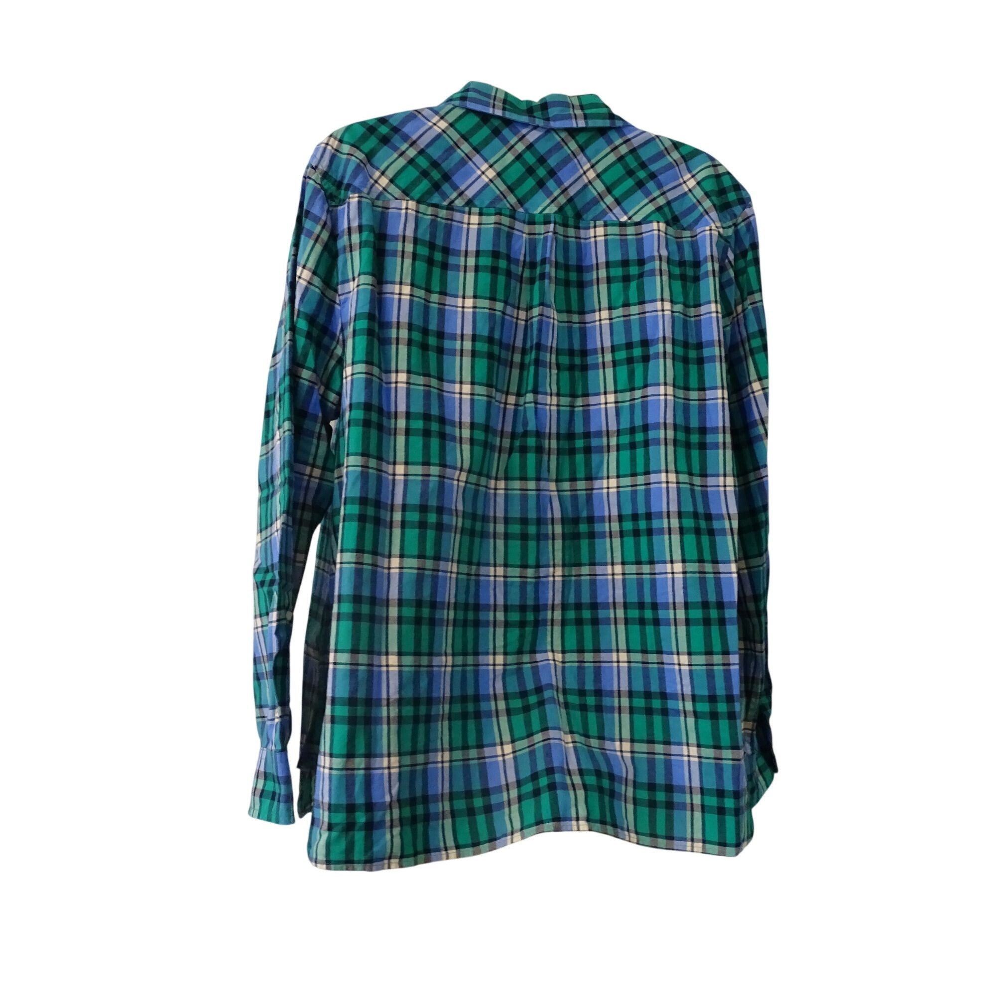 Talbots Talbots Women Green Plaid Button Up Shirt Petite Size XLP Size XL / US 12-14 / IT 48-50 - 4 Thumbnail