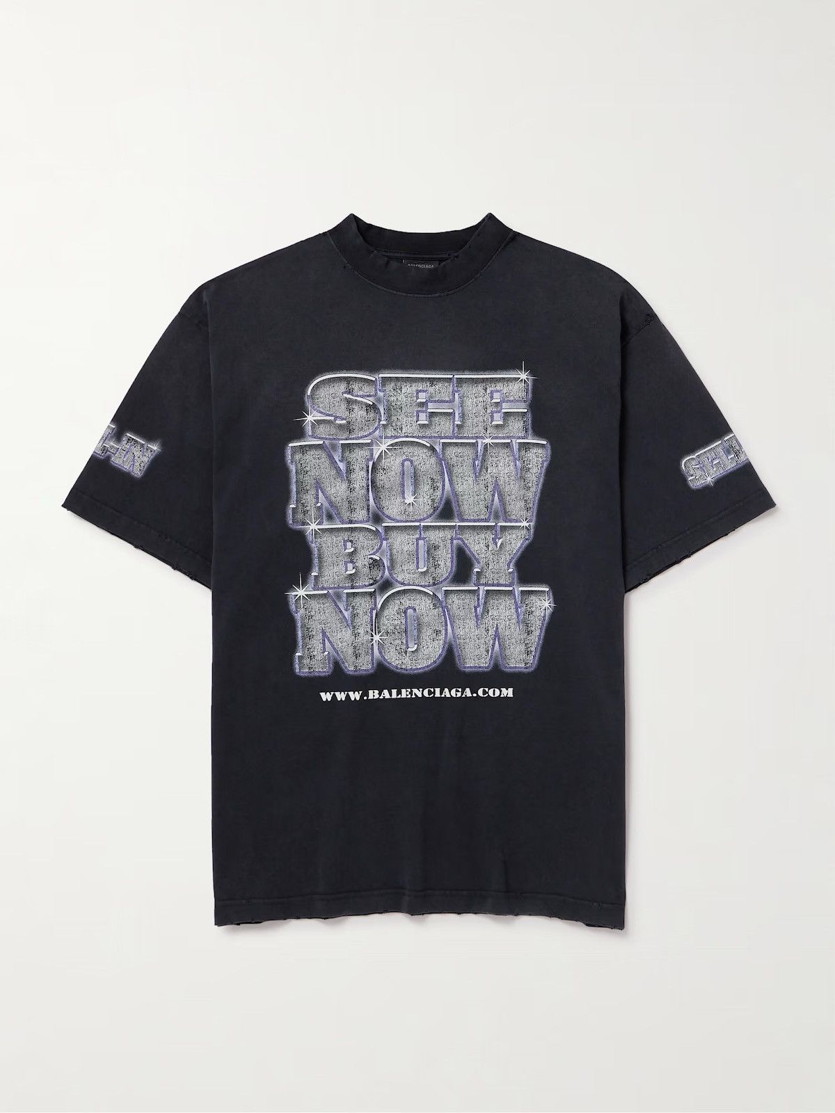 BALENCIAGA Washed Distressed See Now T shirt